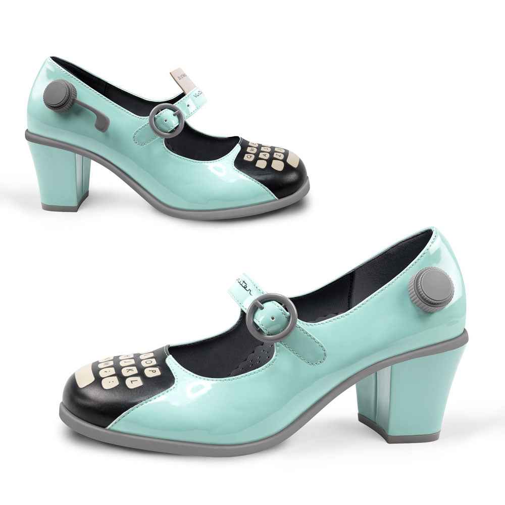 Chocolaticas® Mid Heels Typewriter Women's Mary Jane Pump Mid Heels Hot Chocolate Design
