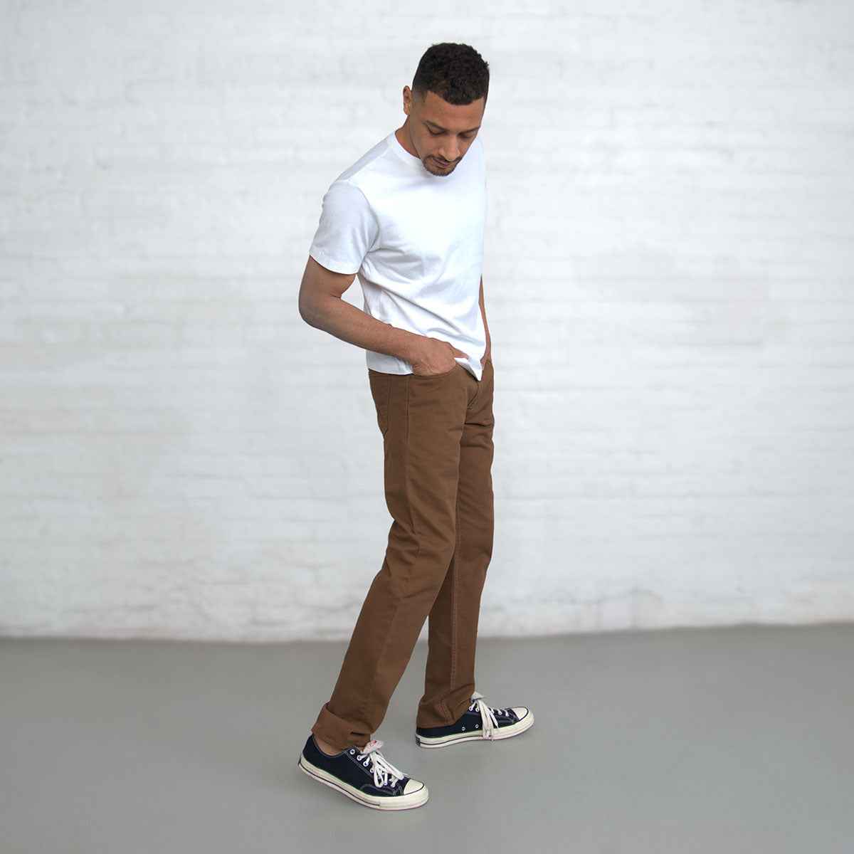 TEEK - 100% Cotton Tailored Fit Brown JEANS TEEK DDA