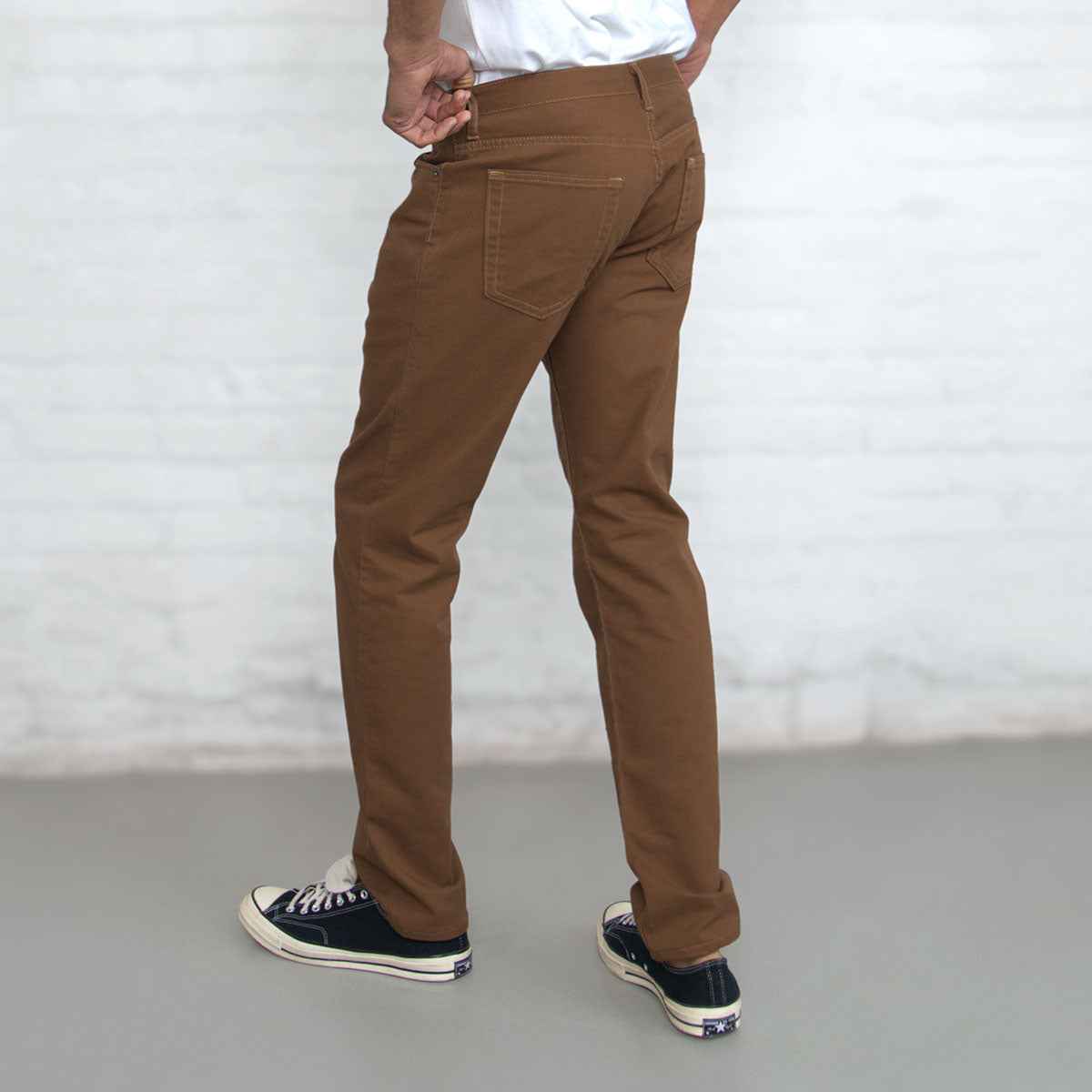 TEEK - 100% Cotton Tailored Fit Brown JEANS TEEK DDA