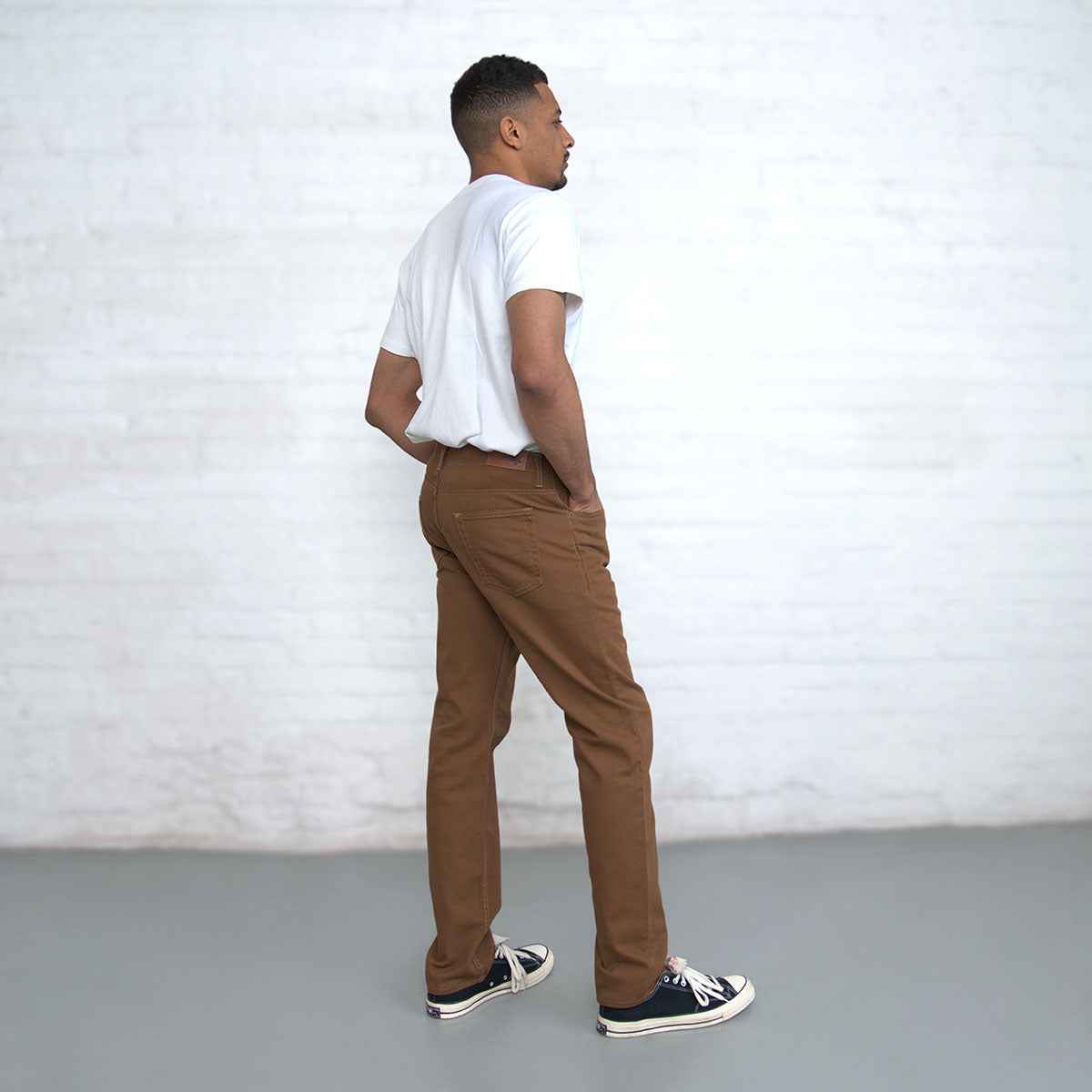 TEEK - 100% Cotton Tailored Fit Brown JEANS TEEK DDA