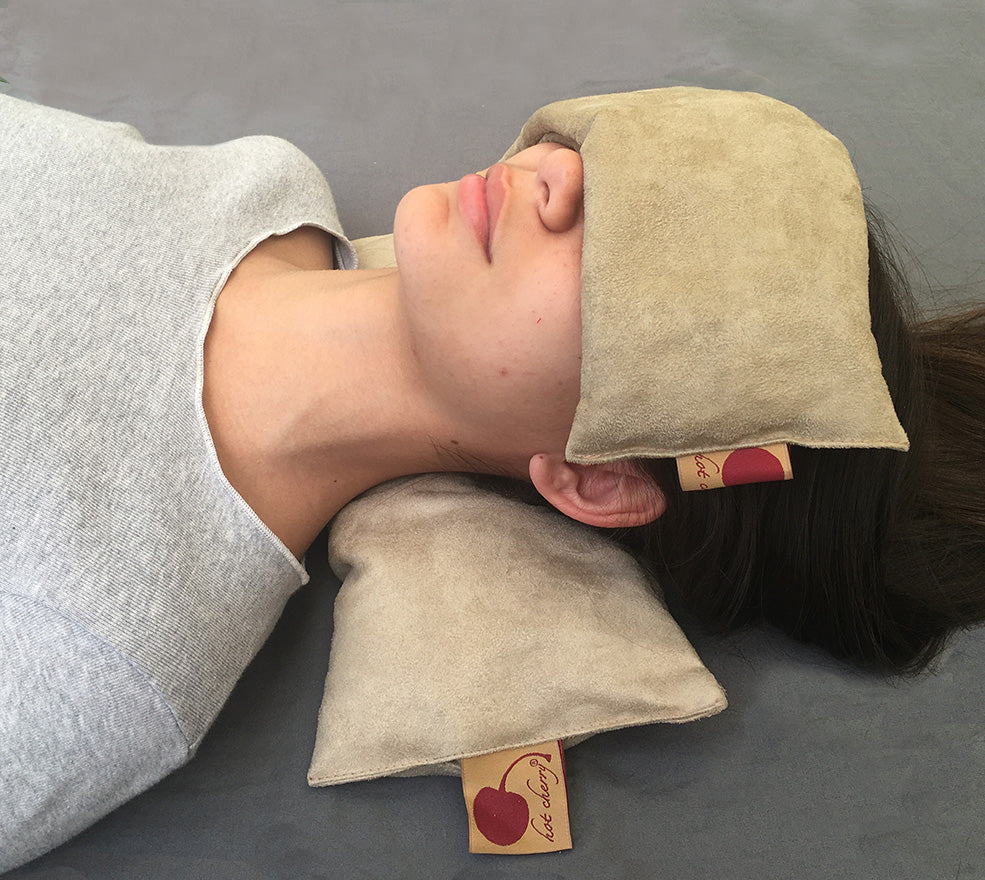 TEEK - Hot Cherry Rectangular/Cervical Neck Pillow Plush Tan Ultra-Suede PILLOW TEEK HCP