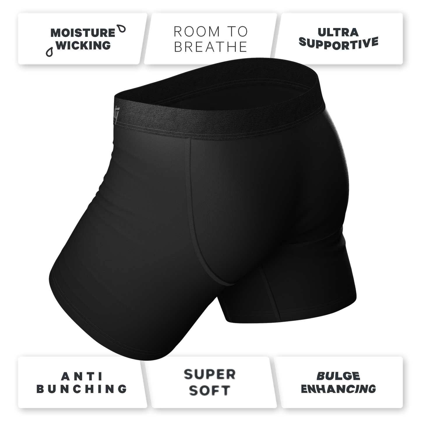 TEEK - The 009 | Black Tuxedo Ball Hammock® Pouch Underwear With Fly UNDERWEAR TEEK SH