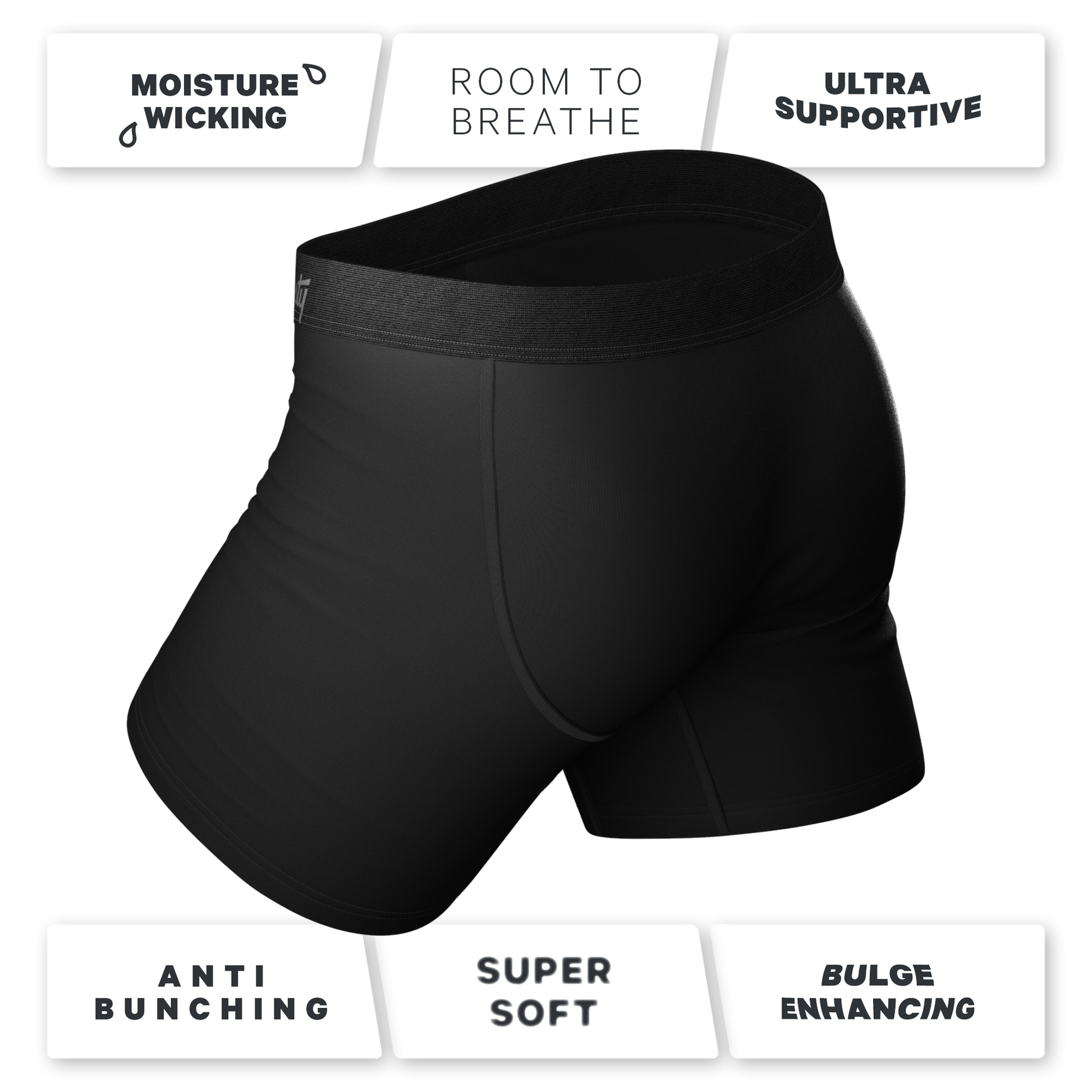 TEEK - The 009 | Black Tuxedo Ball Hammock® Pouch Underwear With Fly UNDERWEAR TEEK SH