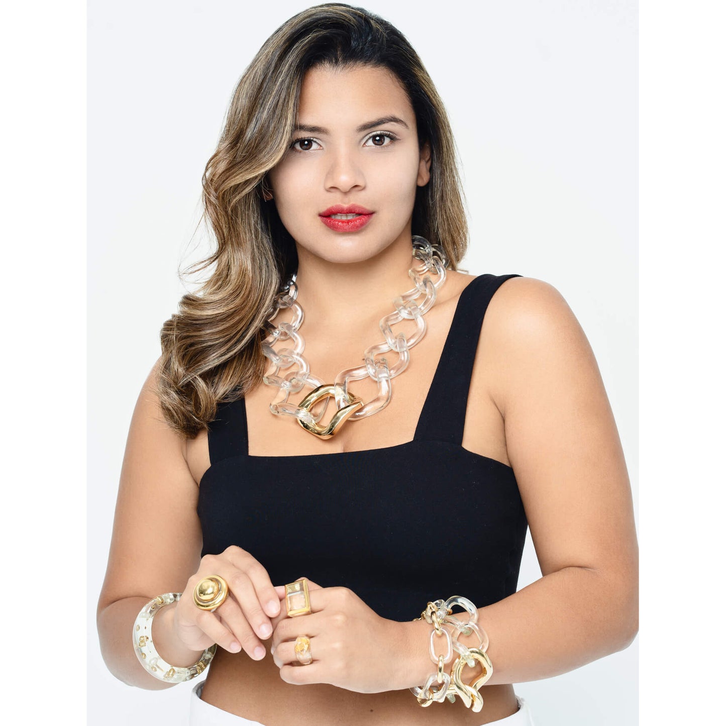 TEEK - Oversized Twisted Link Lucite Necklace JEWELRY TEEK GNH