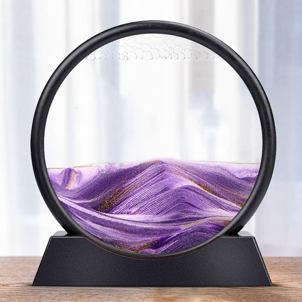 TEEK - Moving Sand Art 3D Hourglass Decor HOME DECOR theteekdotcom Purple 12 inch 
