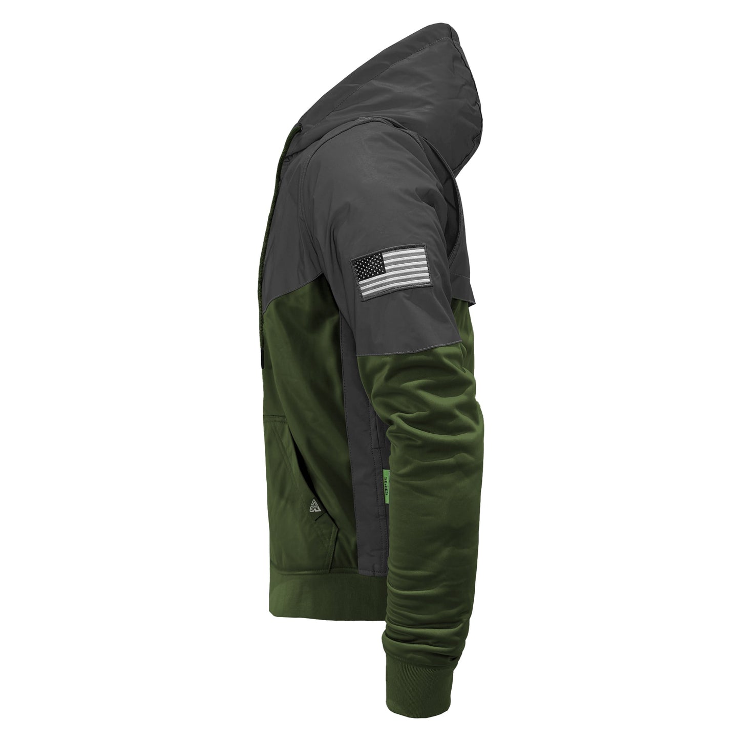 TEEK - Mens Ultra Reflective Padded Hoodie Army Green Nebula JACKET TEEK BR