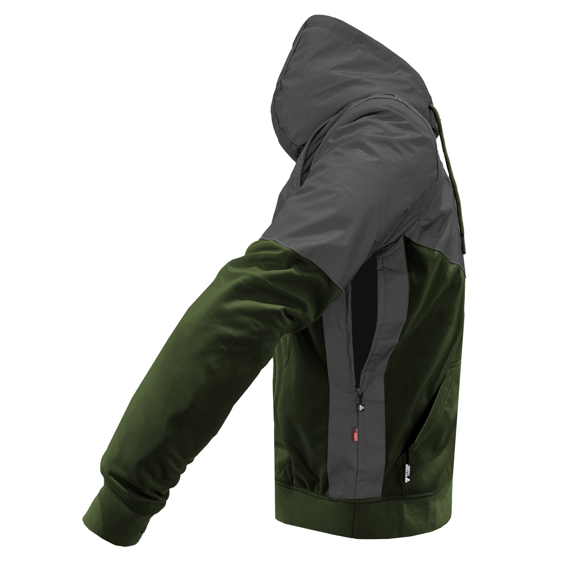 TEEK - Mens Ultra Reflective Padded Hoodie Army Green Nebula JACKET TEEK BR