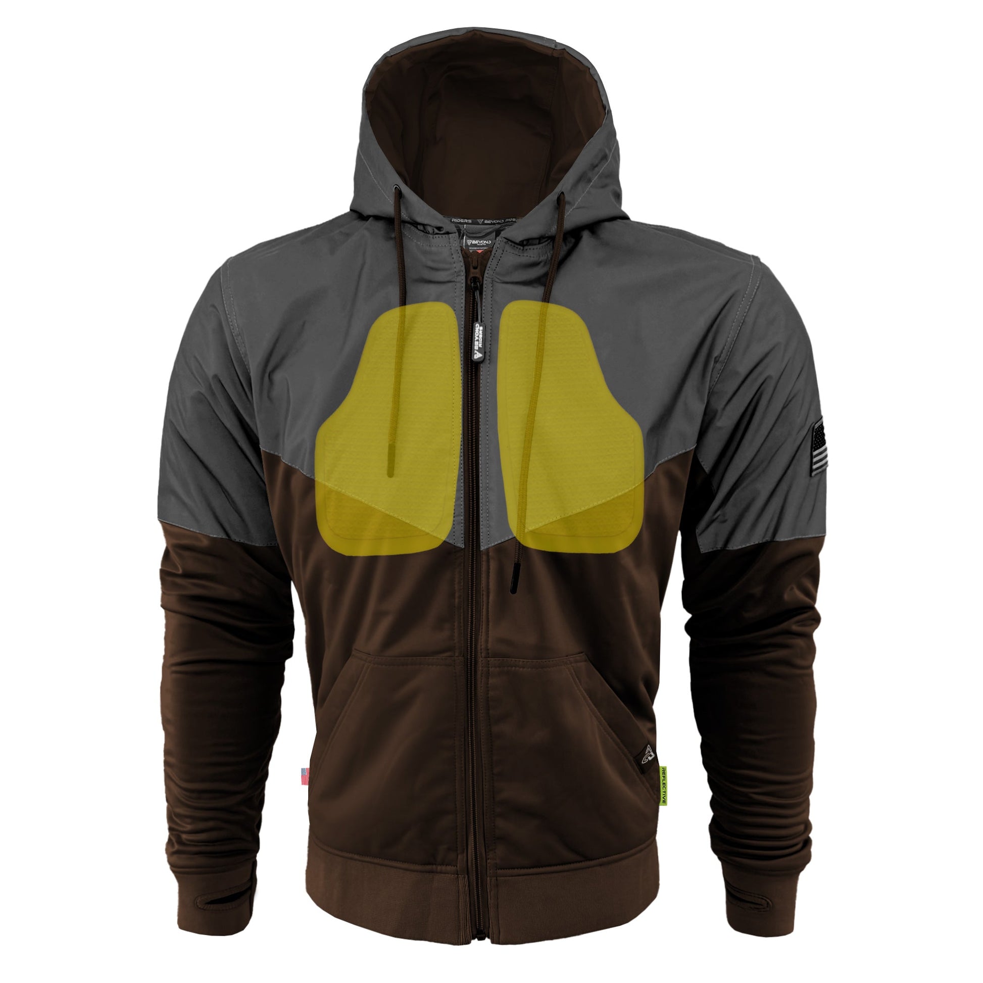 TEEK - Mens Ultra Reflective PaddedHoodie Brown Nebula JACKET TEEK BR Brown Nebula XXS