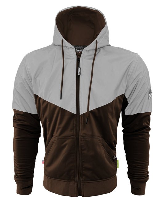TEEK - Mens Ultra Reflective Padded Hoodie Brown Eclipse JACKET TEEK BR