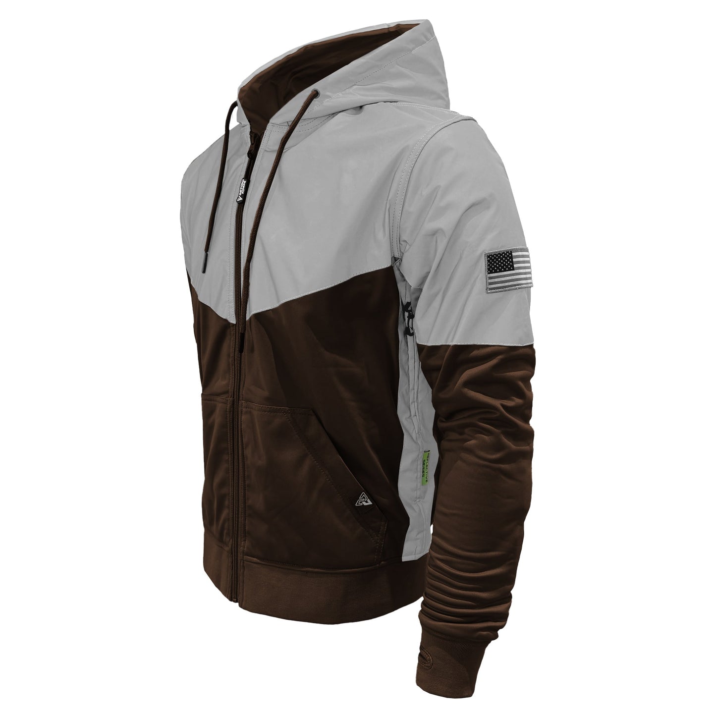 TEEK - Mens Ultra Reflective Padded Hoodie Brown Eclipse JACKET TEEK BR