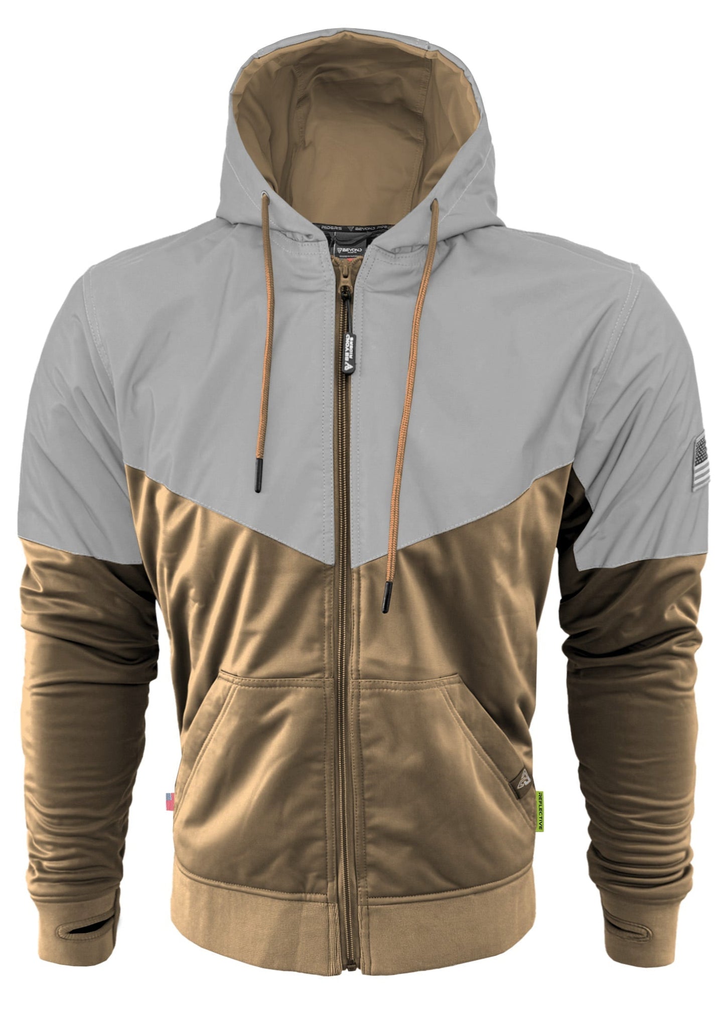 TEEK - Mens Ultra Reflective Padded Hoodie Camel Eclipse JACKET TEEK BR