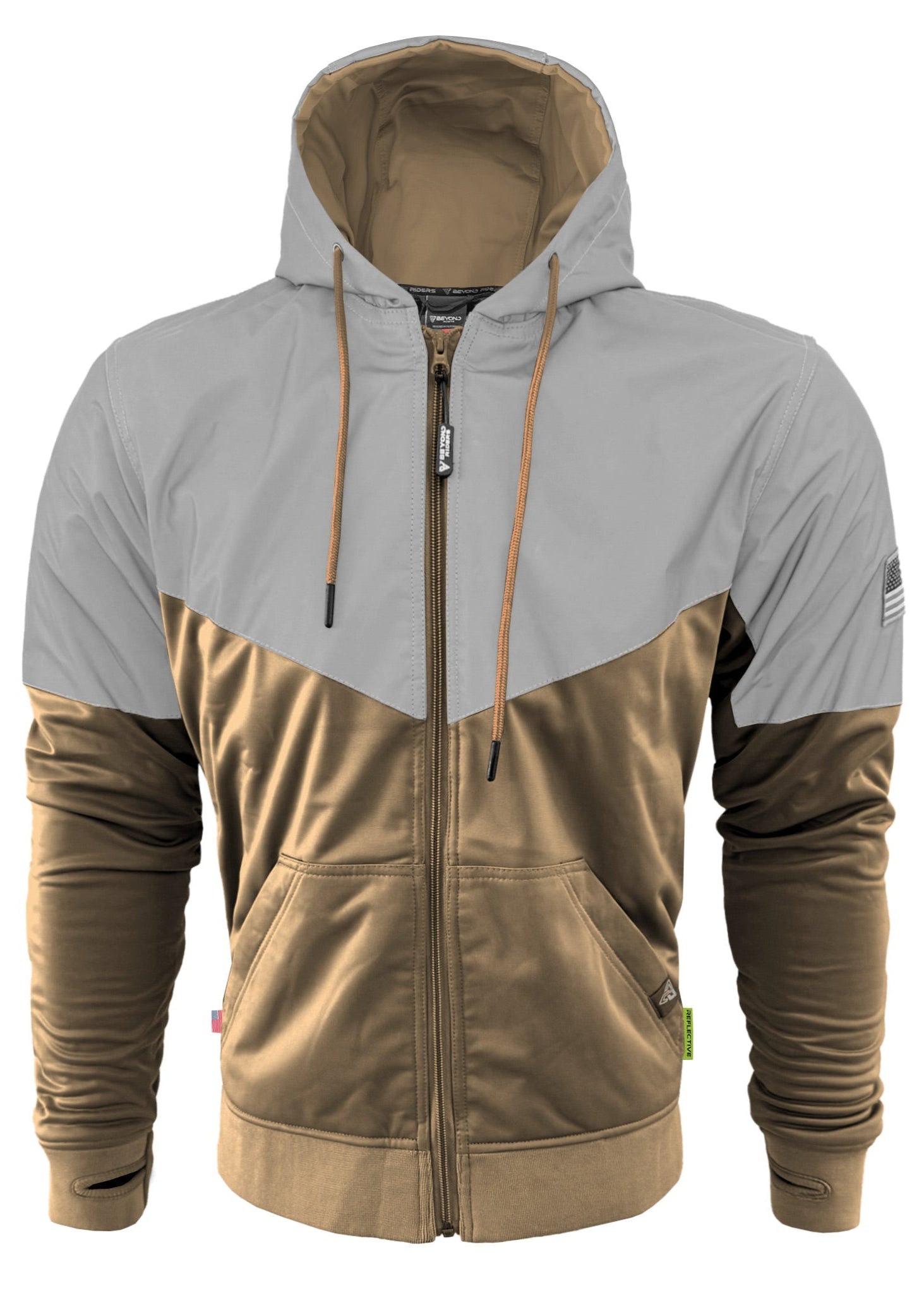TEEK - Mens Ultra Reflective Padded Hoodie Camel Eclipse JACKET TEEK BR