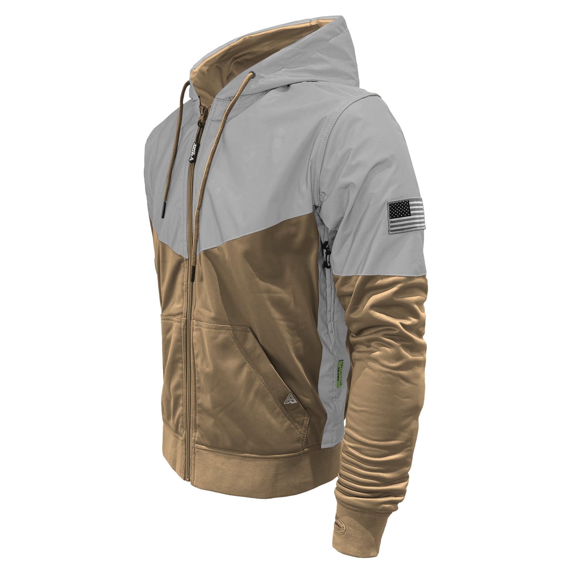 TEEK - Mens Ultra Reflective Padded Hoodie Camel Eclipse JACKET TEEK BR