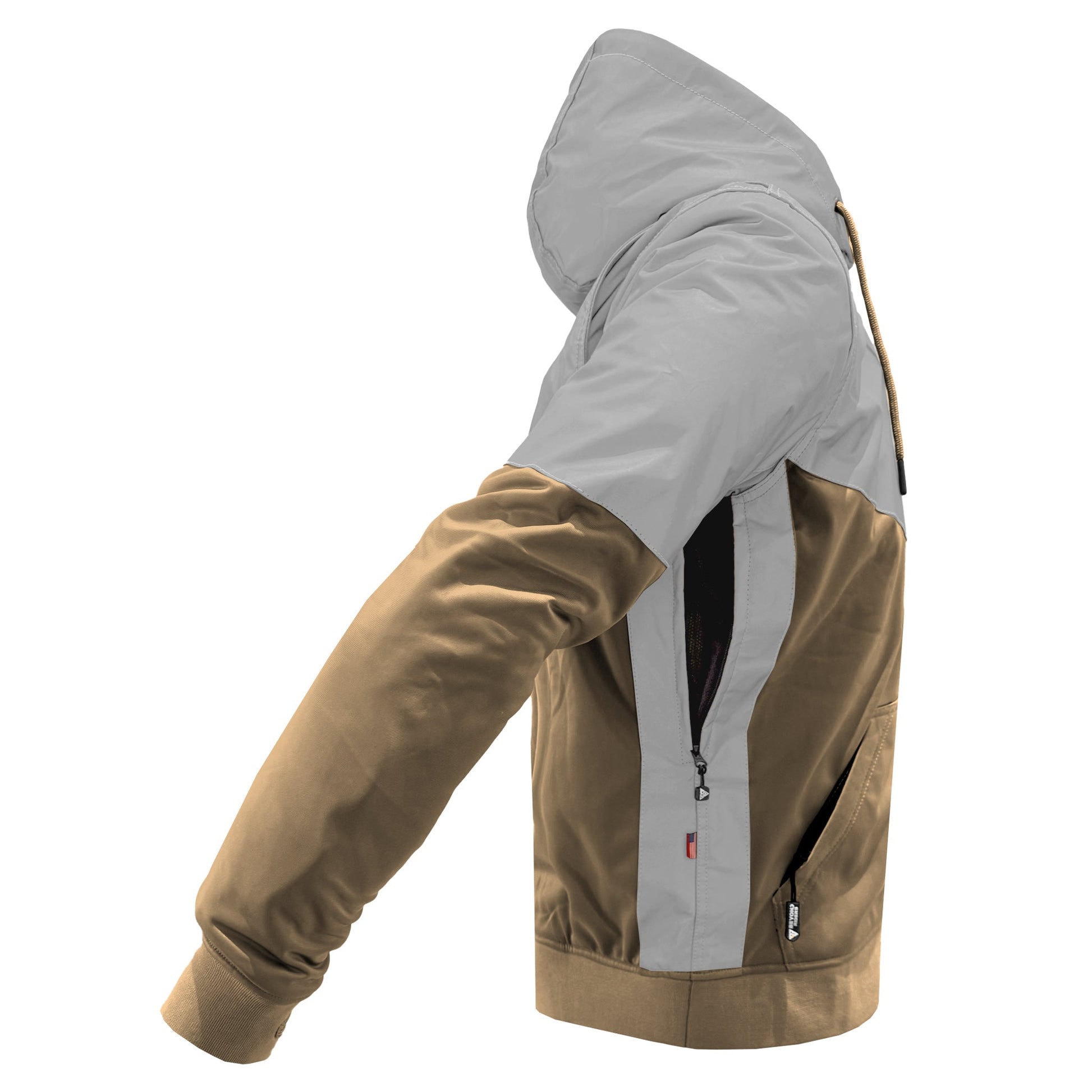 TEEK - Mens Ultra Reflective Padded Hoodie Camel Eclipse JACKET TEEK BR