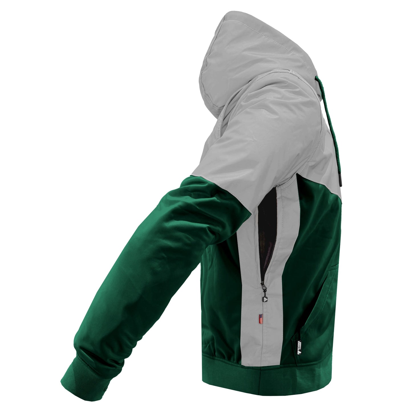 TEEK - Mens Ultra Reflective Padded Hoodie Dark Green Eclipse JACKET TEEK BR