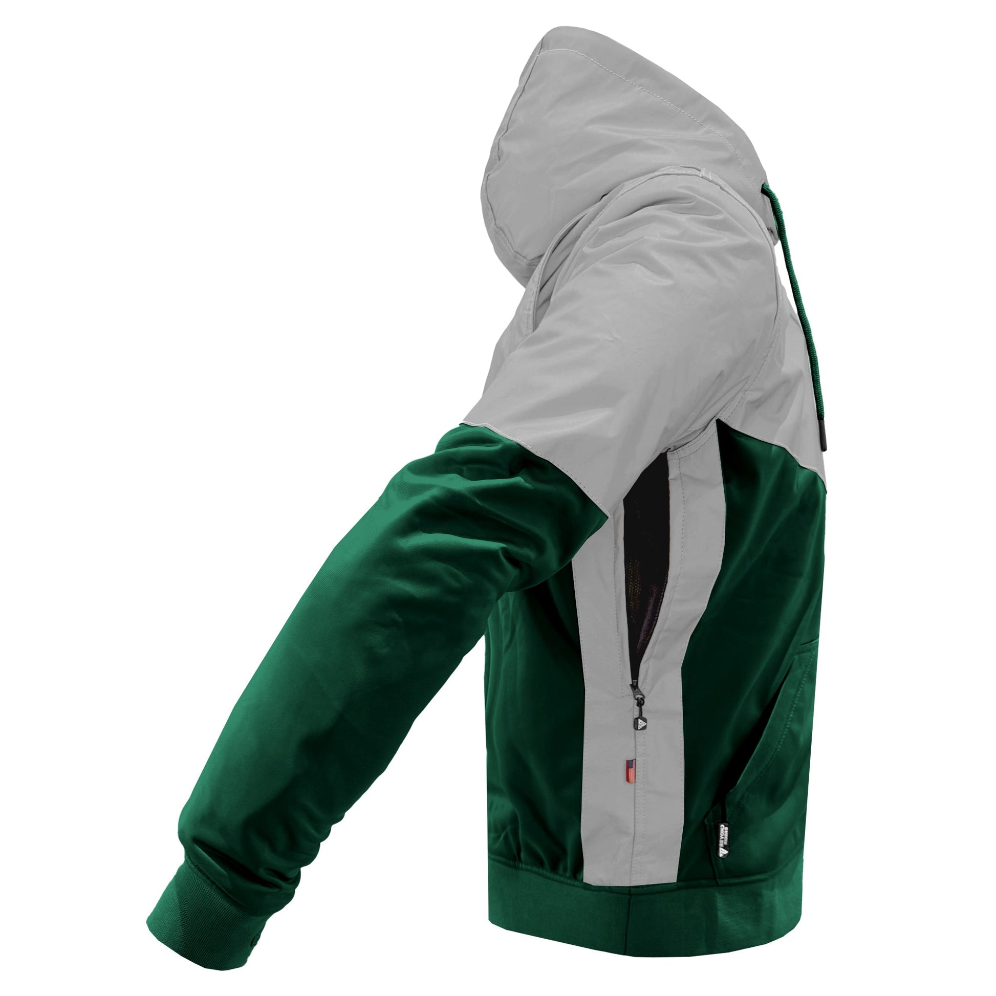 TEEK - Mens Ultra Reflective Padded Hoodie Dark Green Eclipse JACKET TEEK BR