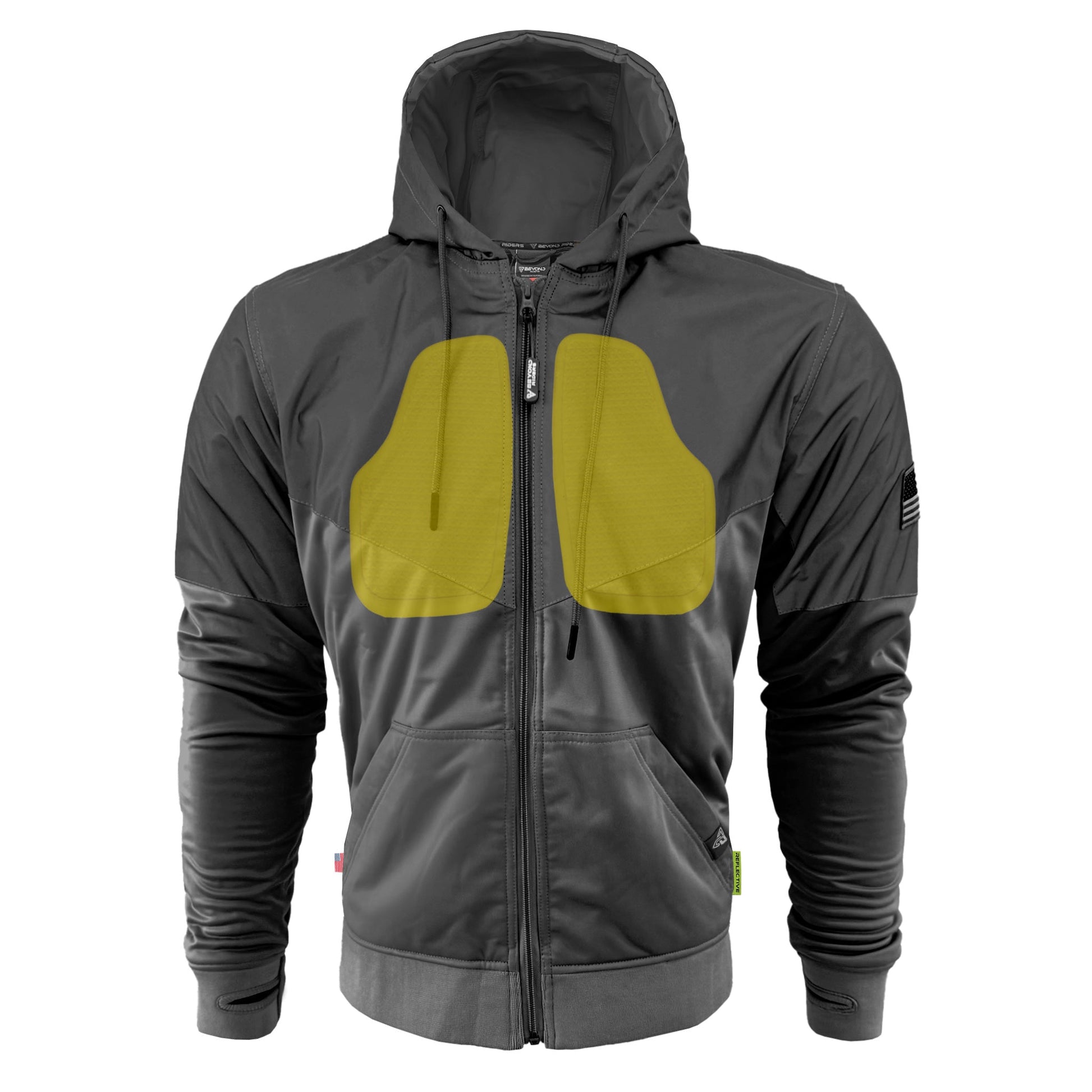 TEEK - Mens Ultra Reflective Padded Hoodie Dark Grey Nebula JACKET TEEK BR Dark Grey Nebula XXS