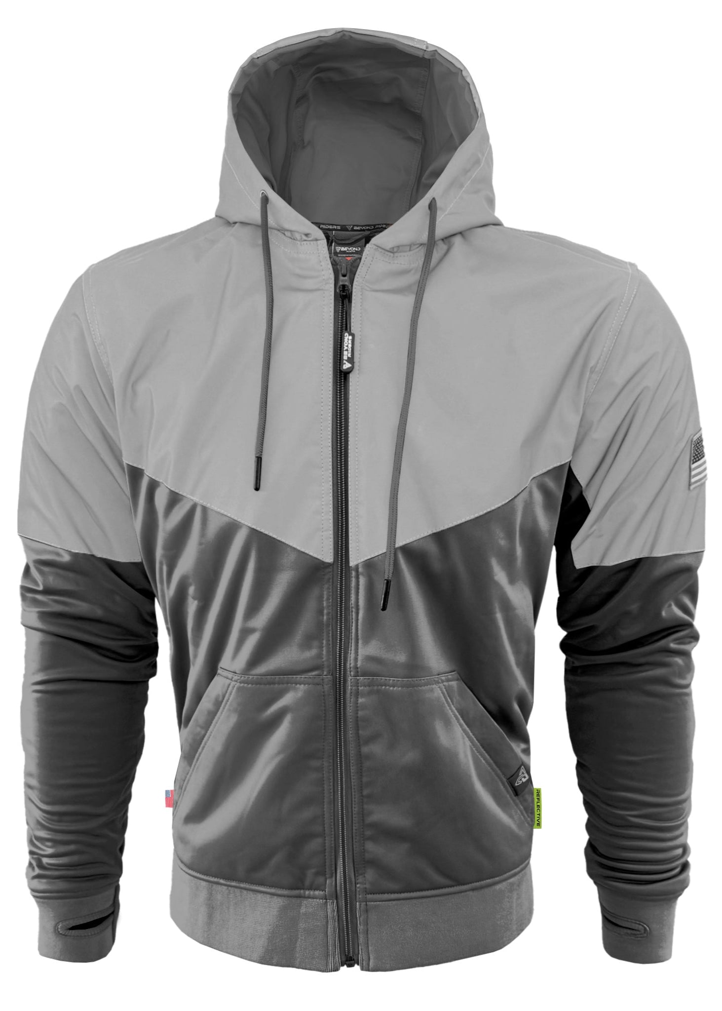 TEEK - Mens Ultra Reflective Padded Hoodie Dark Grey Eclipse JACKET TEEK BR