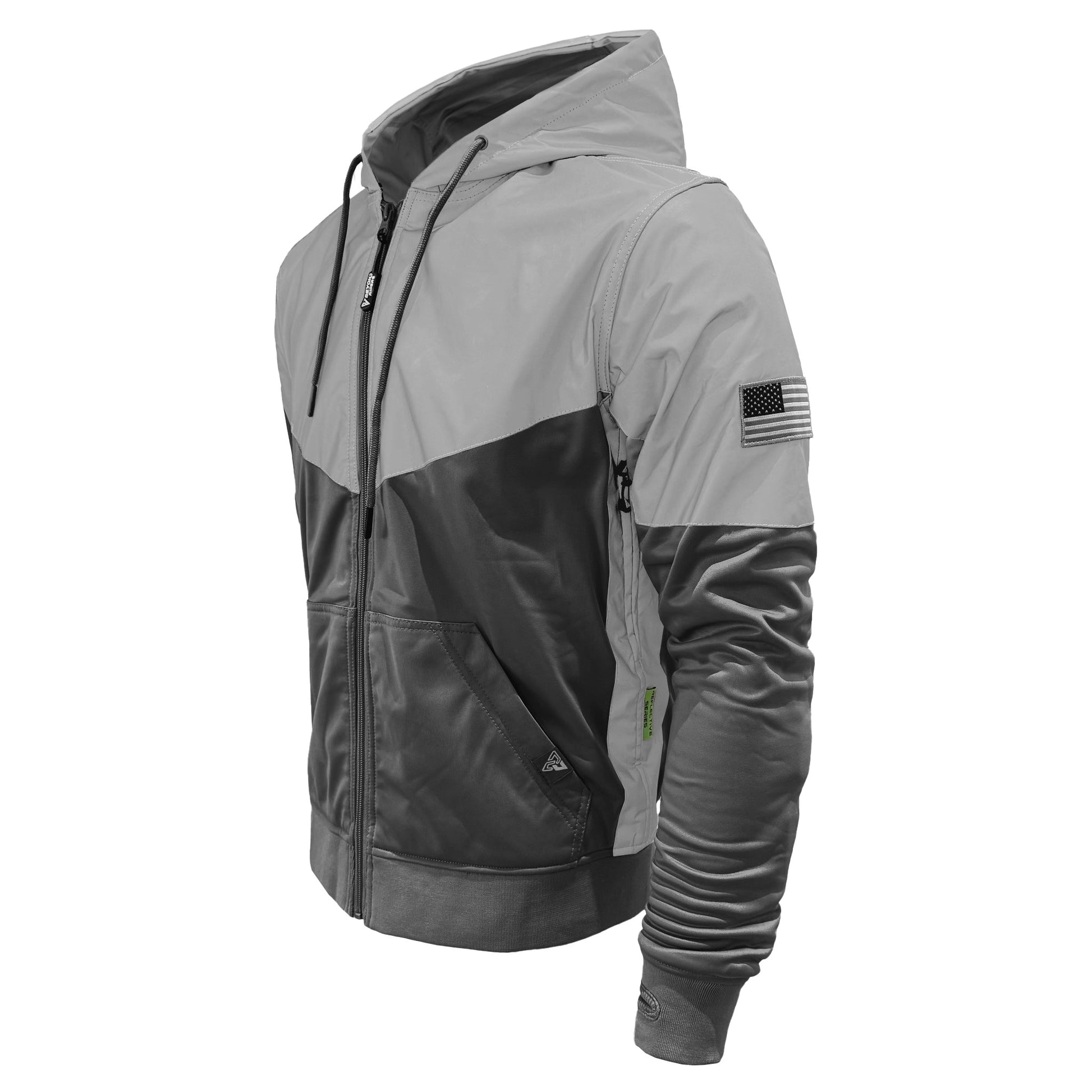TEEK - Mens Ultra Reflective Padded Hoodie Dark Grey Eclipse JACKET TEEK BR