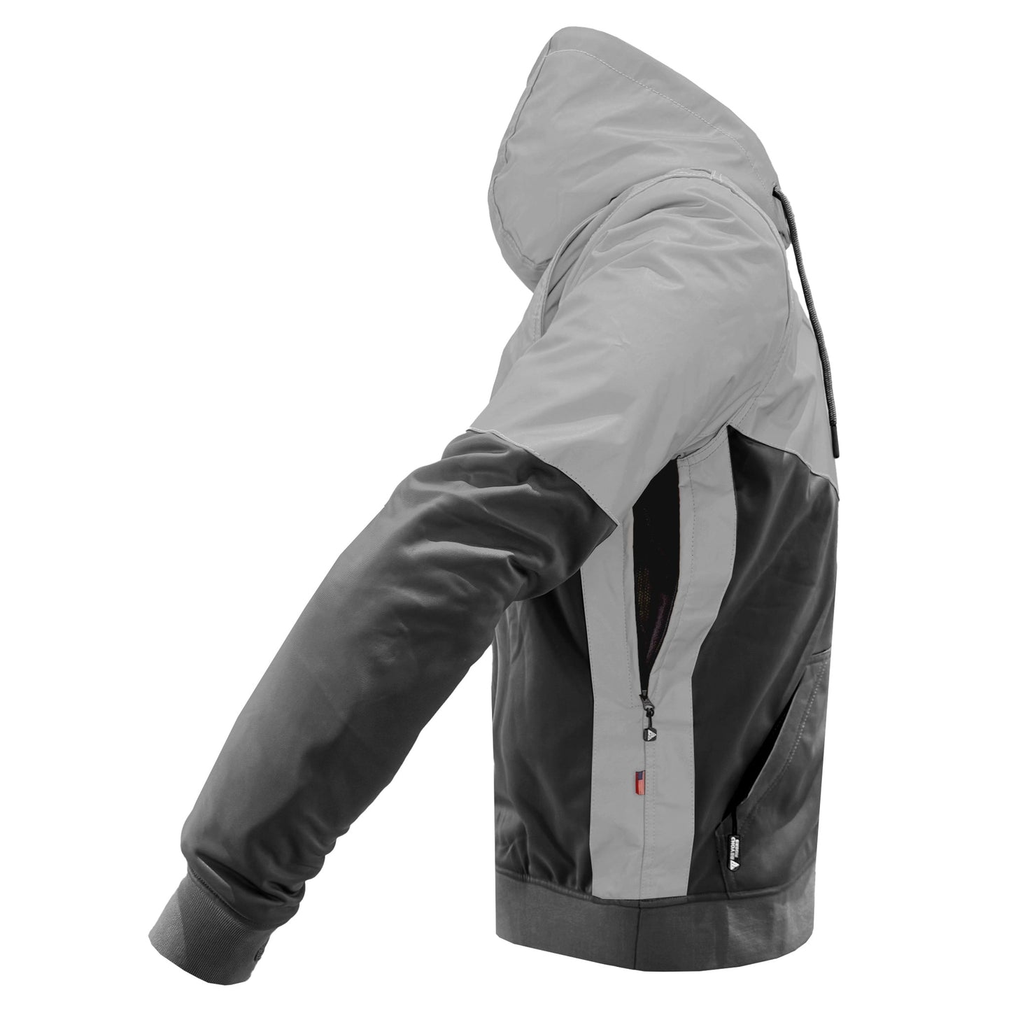 TEEK - Mens Ultra Reflective Padded Hoodie Dark Grey Eclipse JACKET TEEK BR