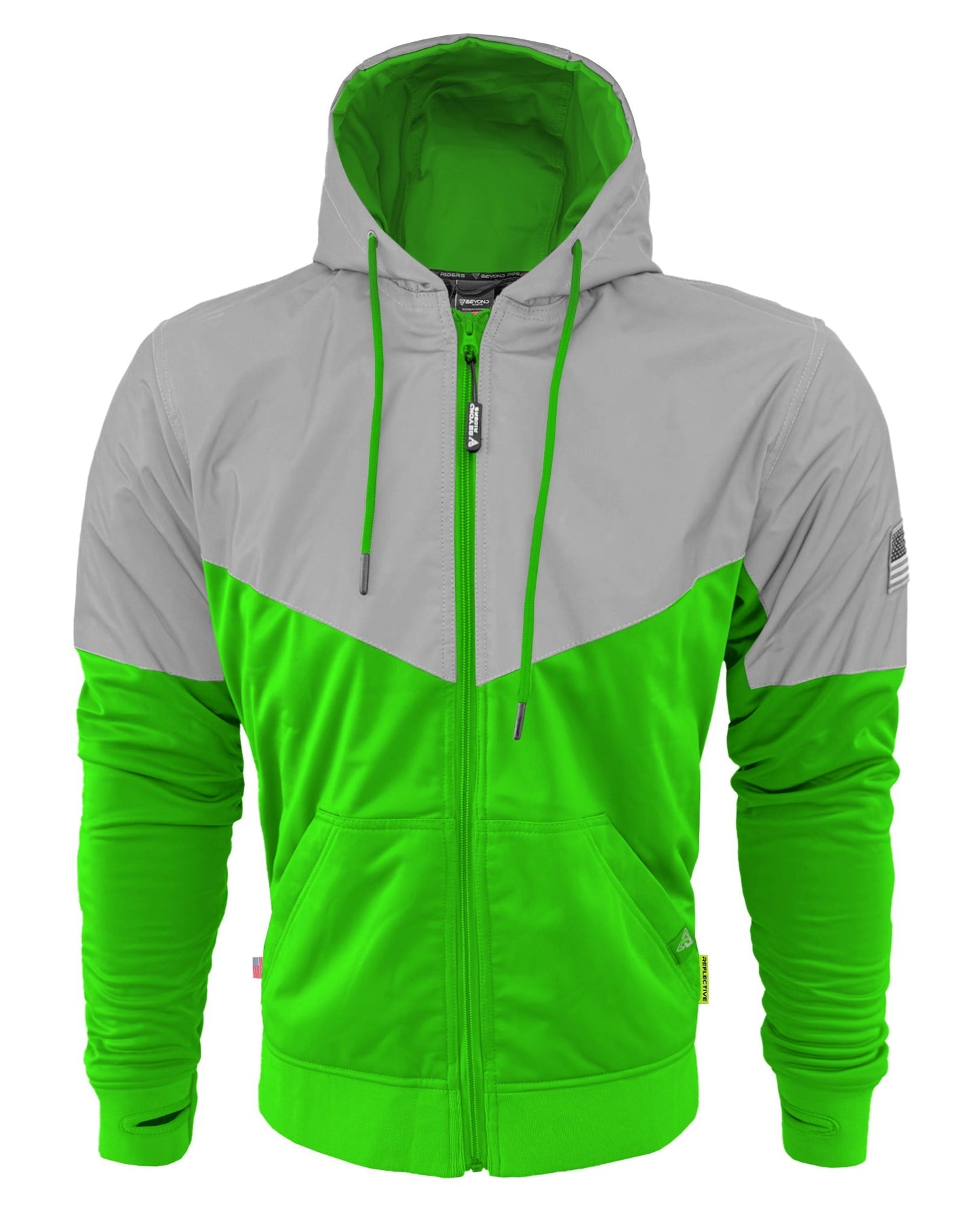 TEEK - Mens Ultra Reflective Padded Hoodie Green Eclipse JACKET TEEK BR