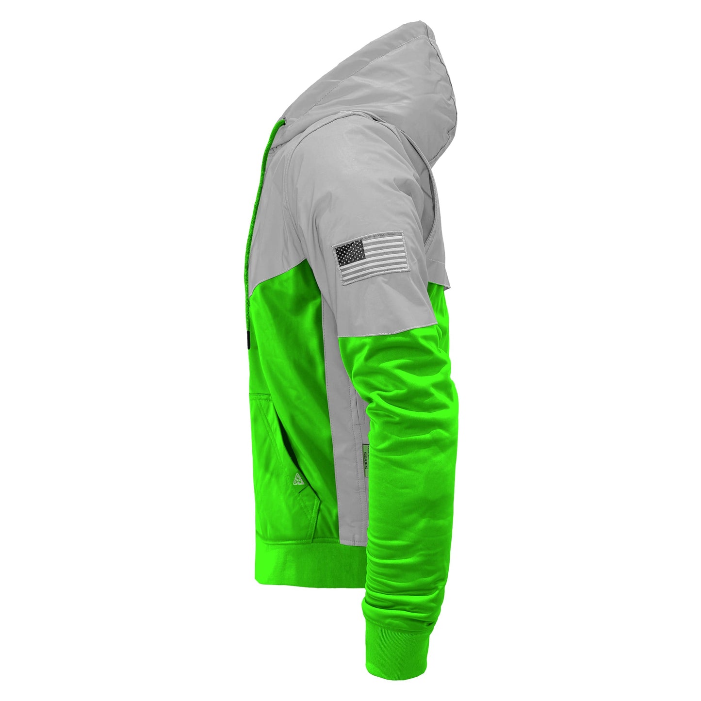 TEEK - Mens Ultra Reflective Padded Hoodie Green Eclipse JACKET TEEK BR