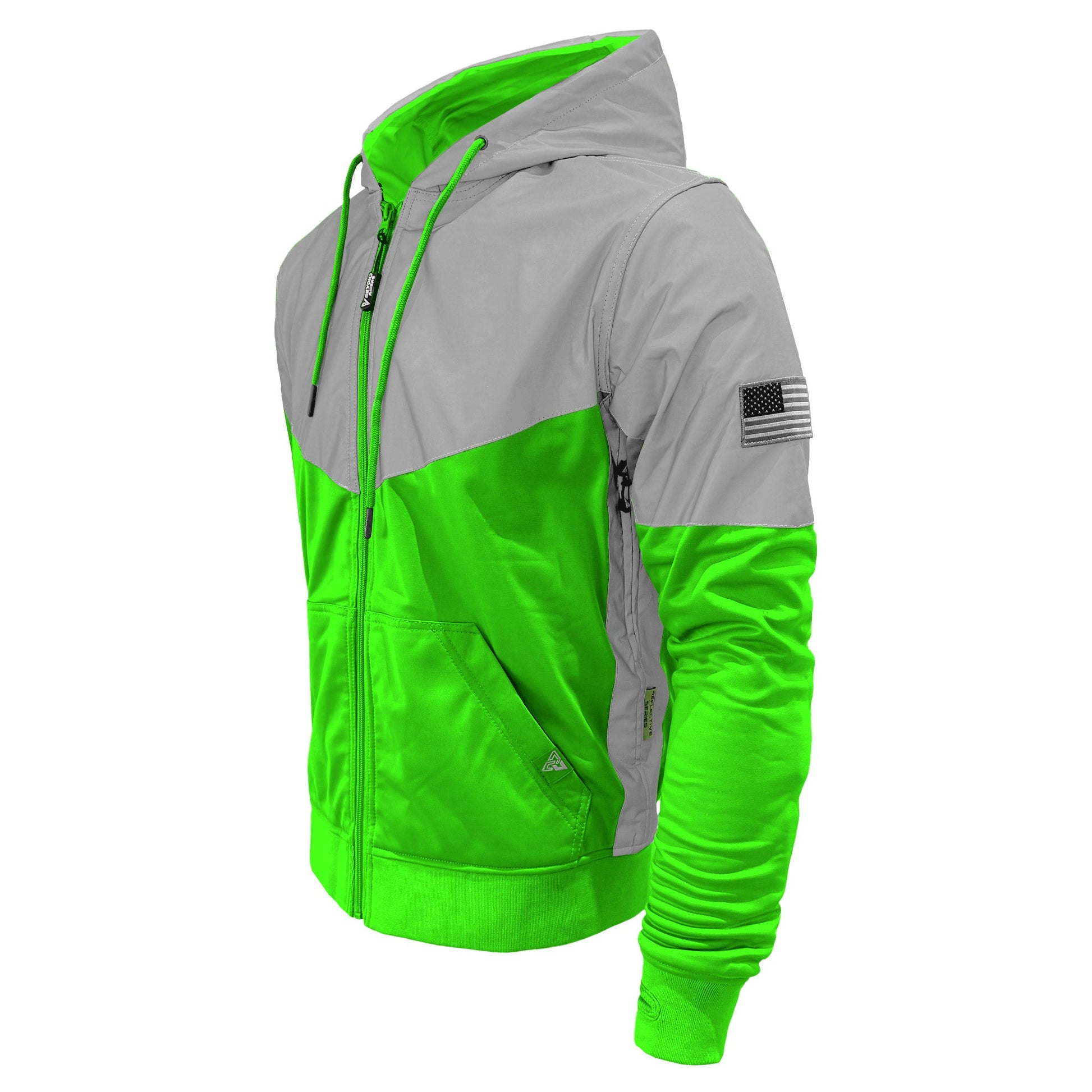 TEEK - Mens Ultra Reflective Padded Hoodie Green Eclipse JACKET TEEK BR