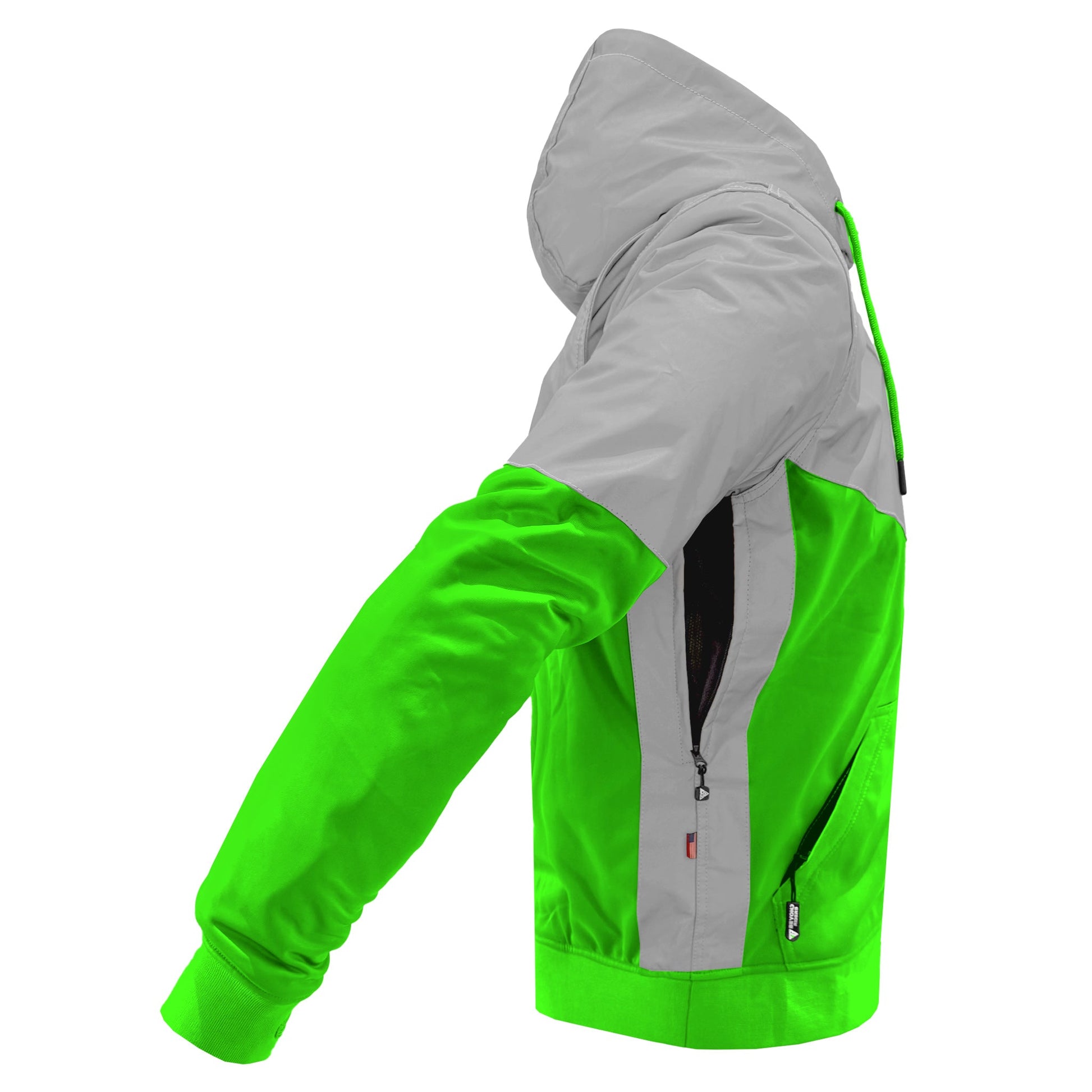 TEEK - Mens Ultra Reflective Padded Hoodie Green Eclipse JACKET TEEK BR