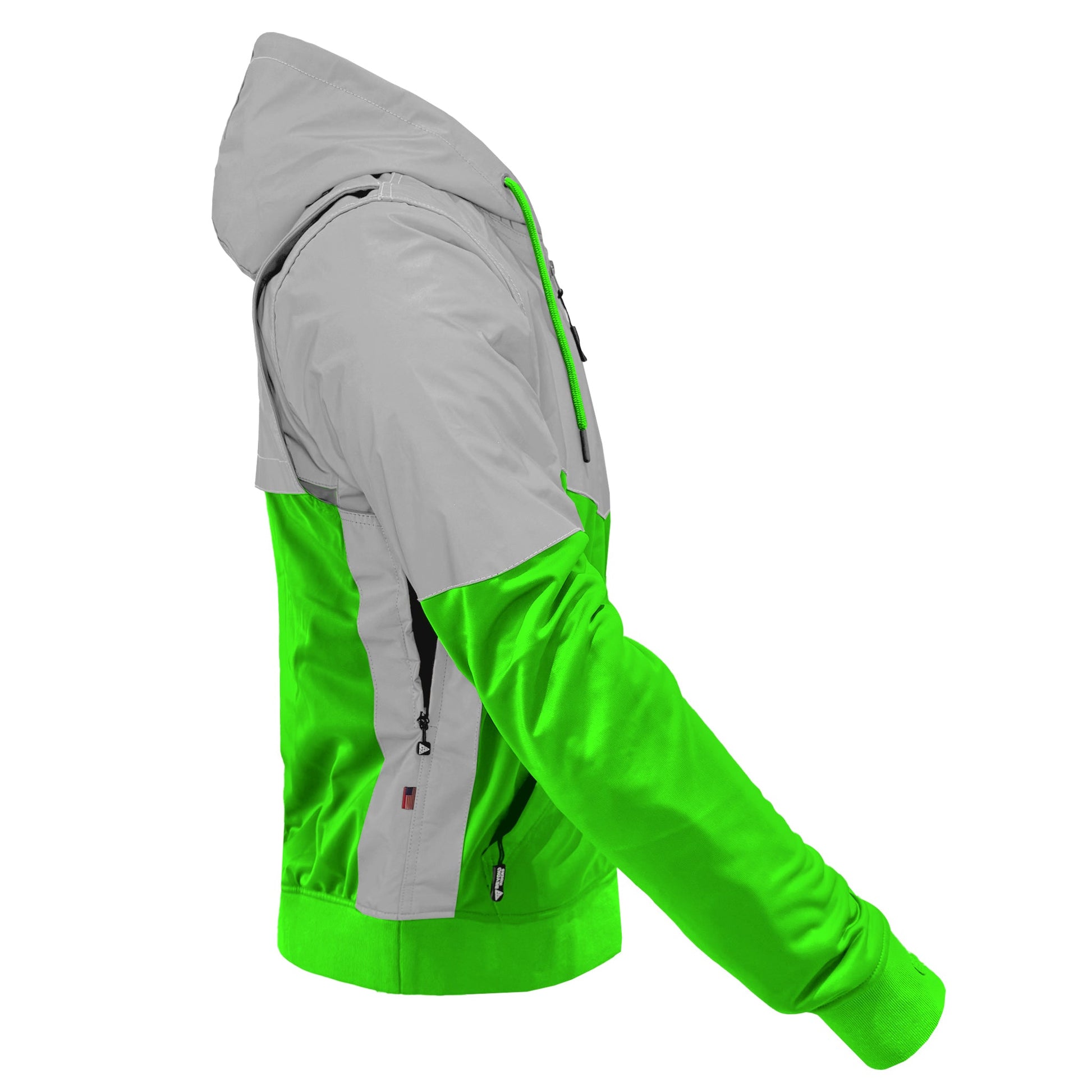 TEEK - Mens Ultra Reflective Padded Hoodie Green Eclipse JACKET TEEK BR