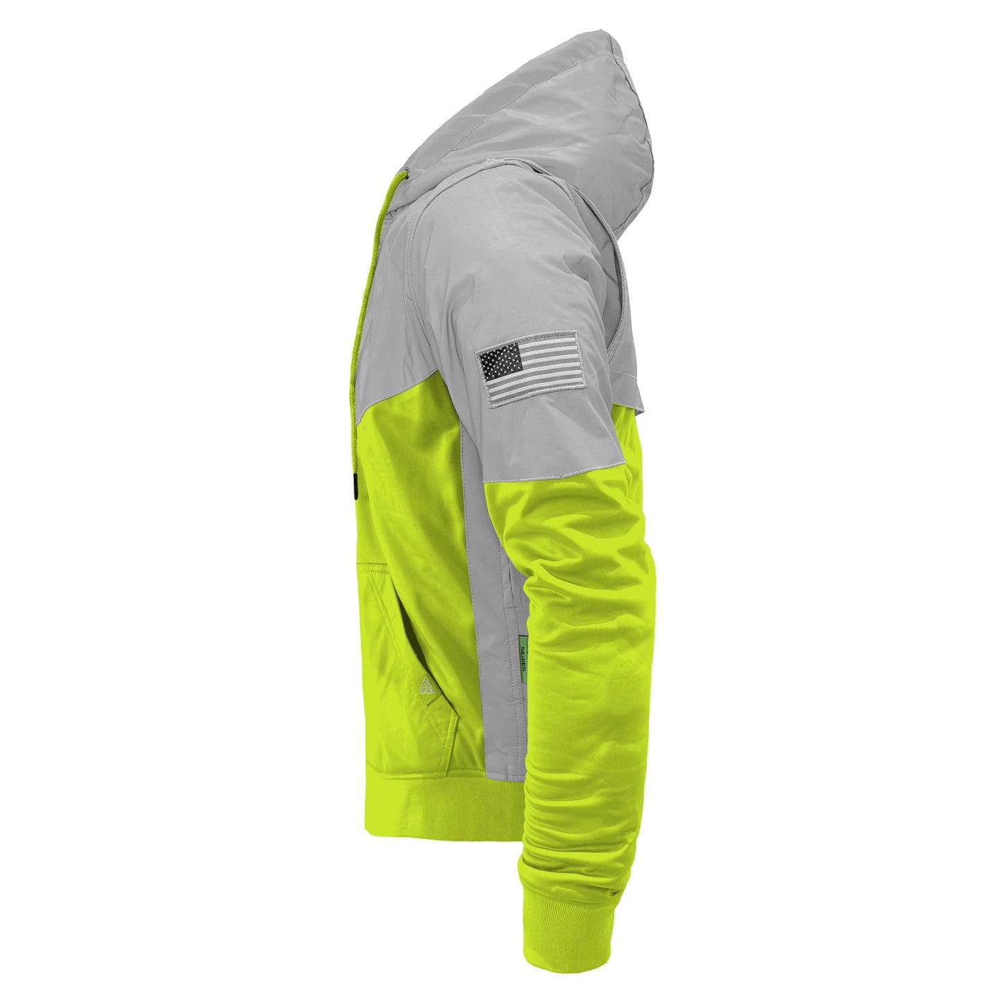 TEEK - Mens Ultra Reflective Padded Hoodie Hi Vis Green Eclipse JACKET TEEK BR