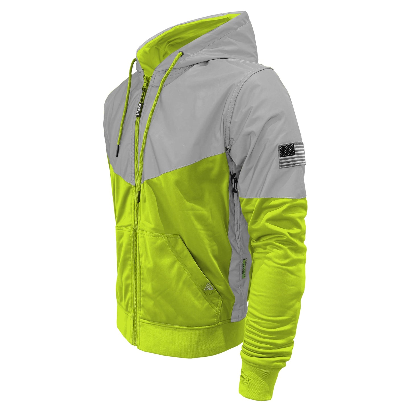 TEEK - Mens Ultra Reflective Padded Hoodie Hi Vis Green Eclipse JACKET TEEK BR