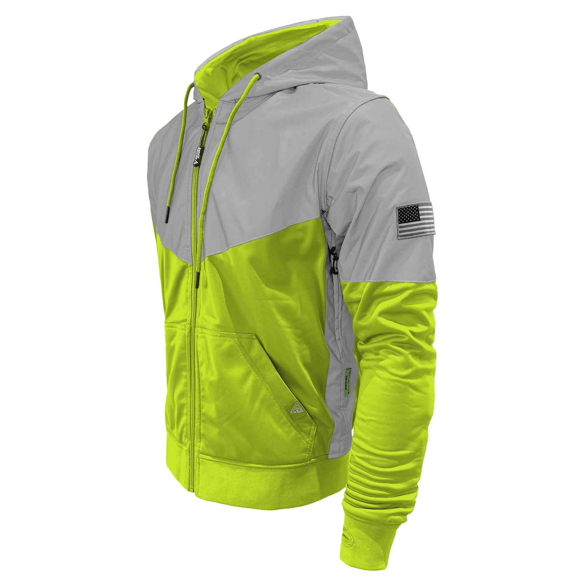 TEEK - Mens Ultra Reflective Padded Hoodie Hi Vis Green Eclipse JACKET TEEK BR