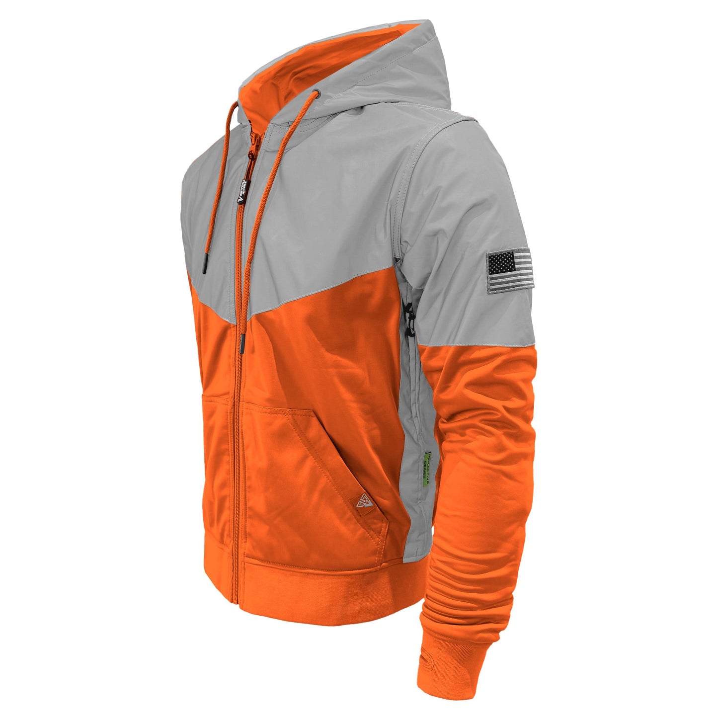 TEEK - Mens Ultra Reflective Padded Hoodie Hi Vis Orange Eclipse JACKET TEEK BR