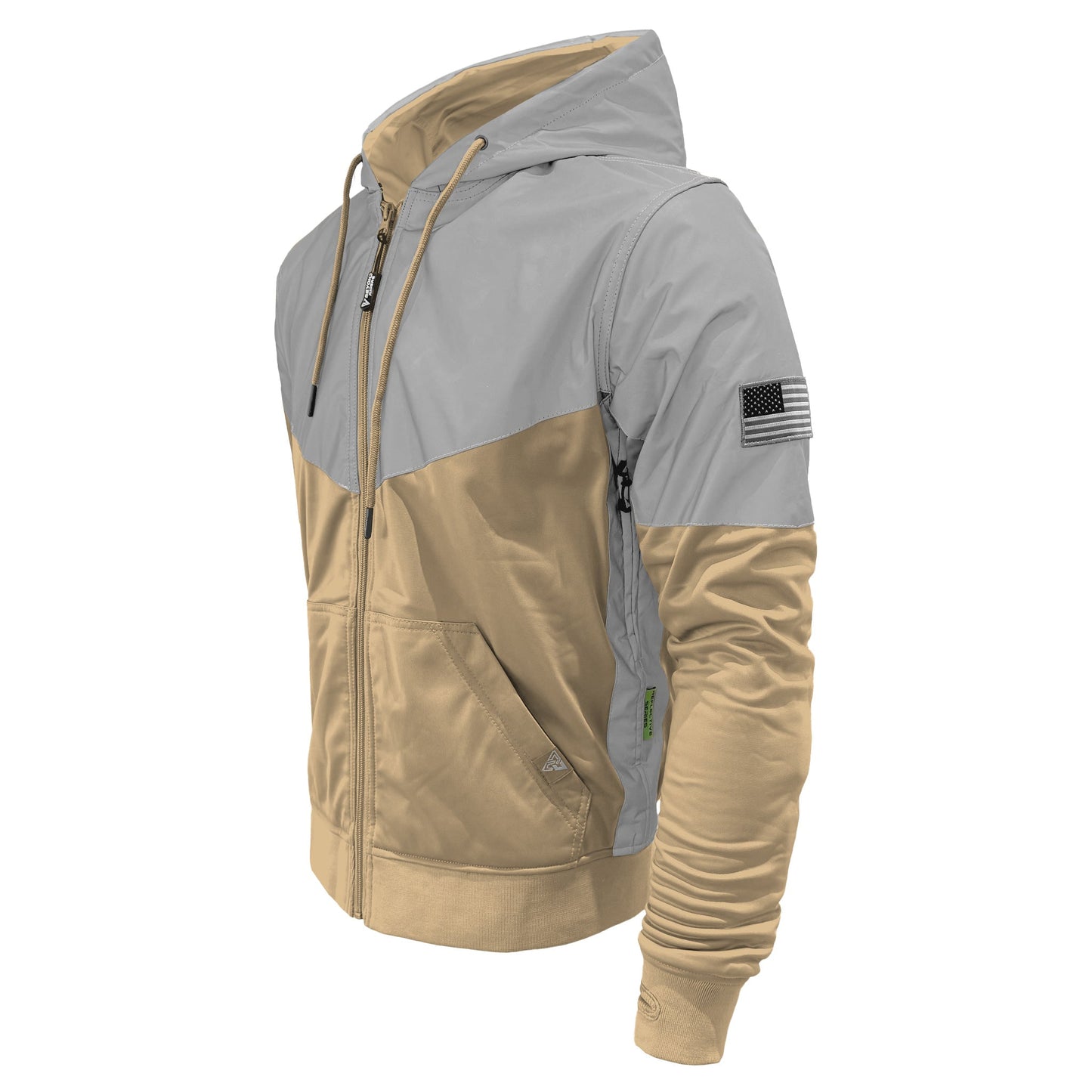 TEEK - Mens Ultra Reflective Padded Hoodie Khaki Eclipse JACKET TEEK BR
