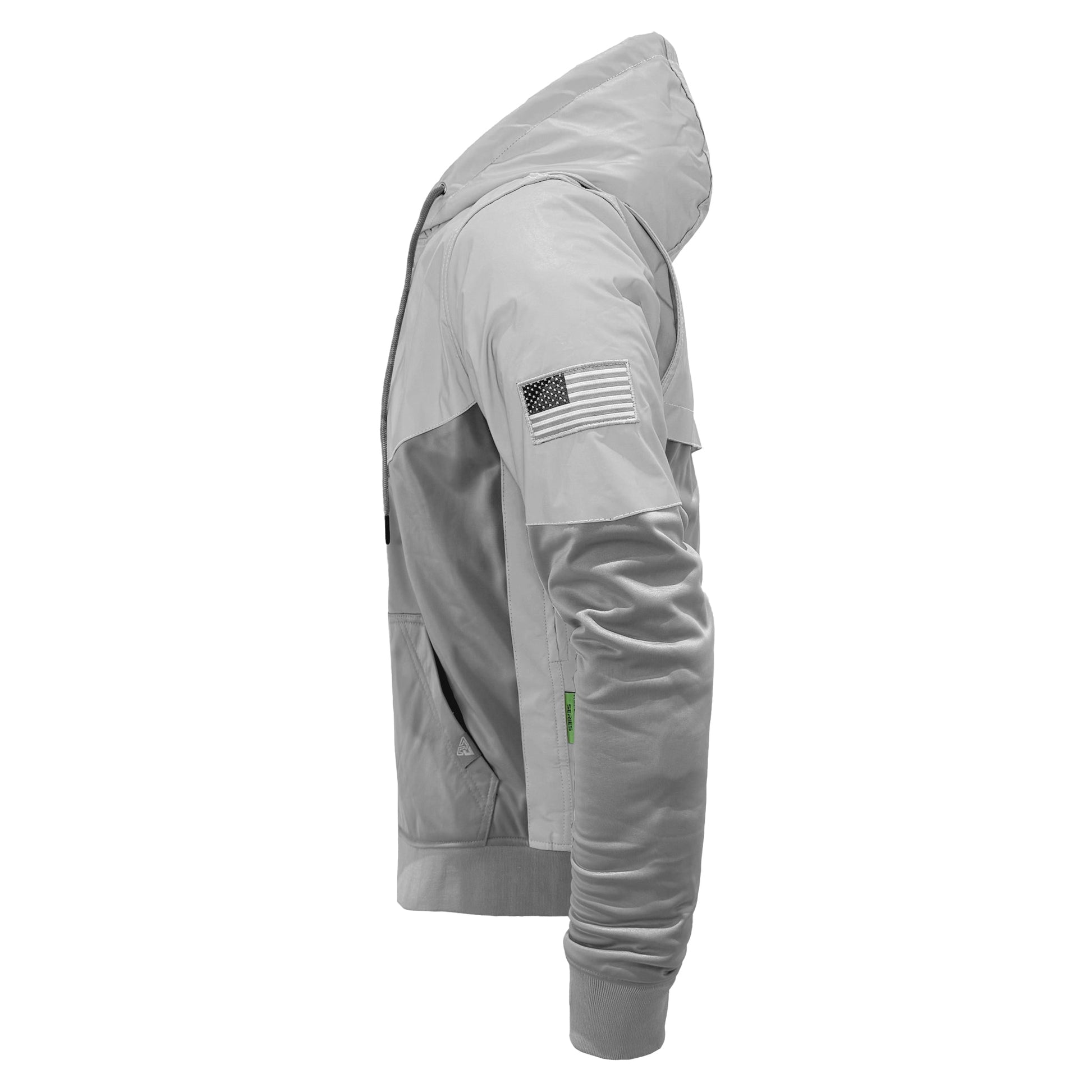 TEEK - Ultra Reflective Padded Hoodie "Twilight Titanium" - Light Gray and Silver JACKET TEEK BR