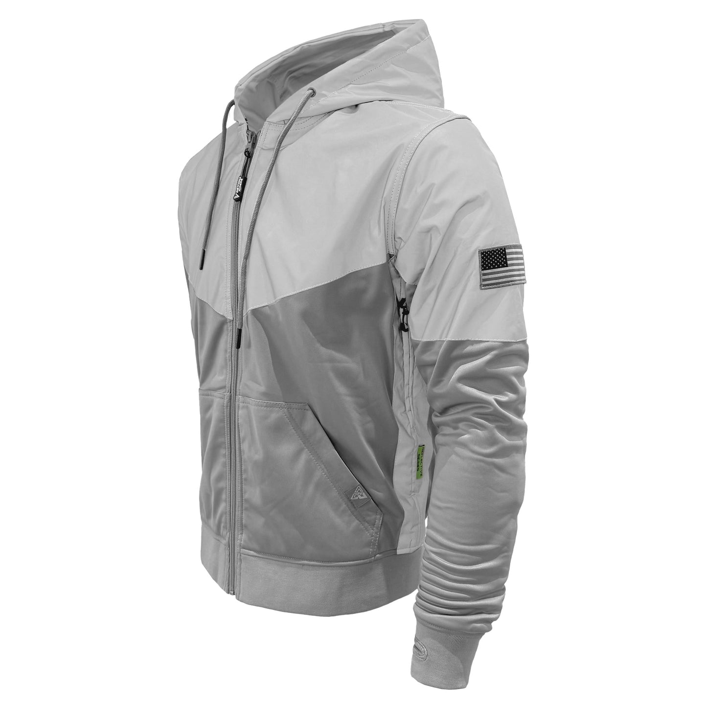TEEK - Ultra Reflective Padded Hoodie "Twilight Titanium" - Light Gray and Silver JACKET TEEK BR