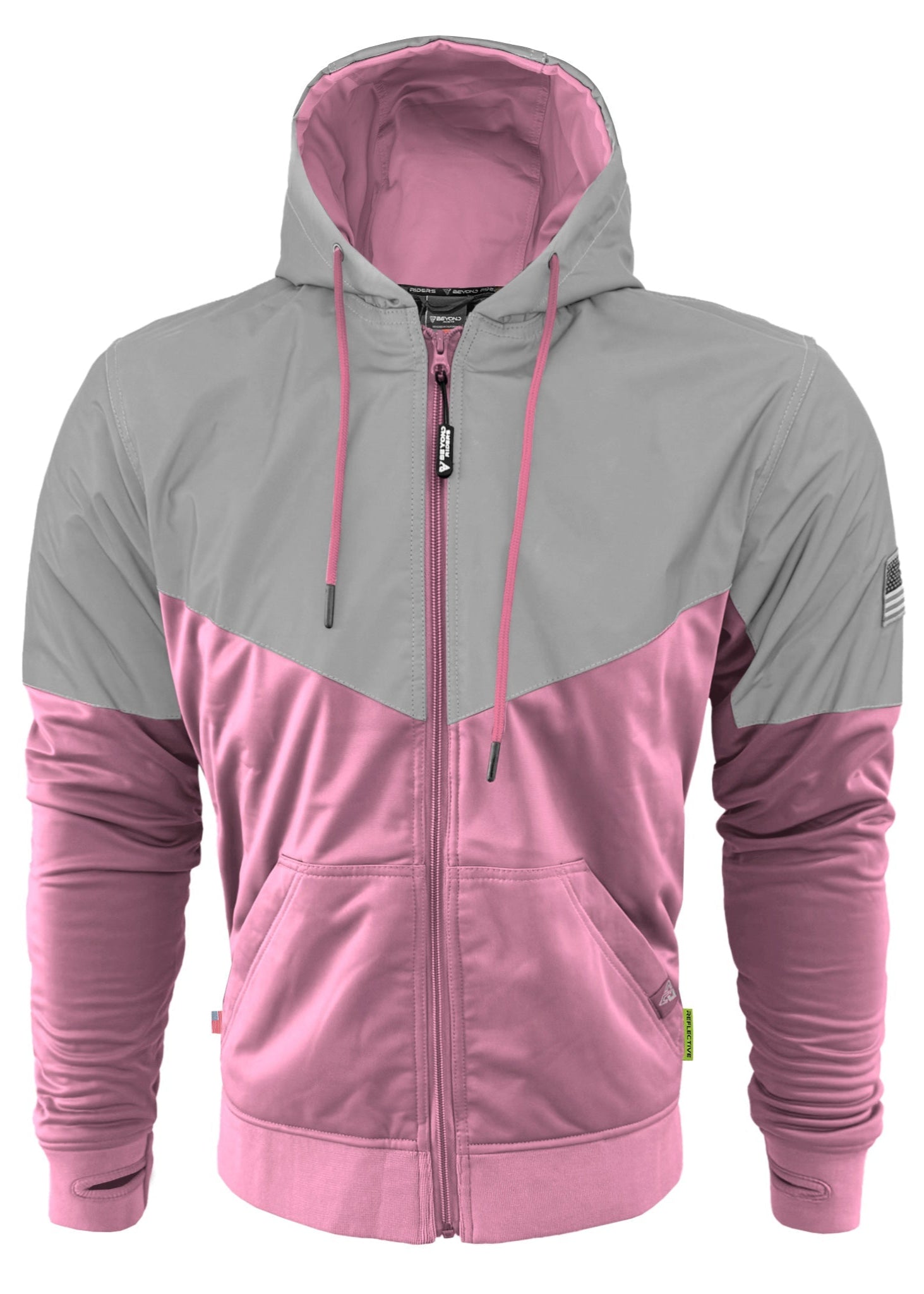 TEEK - Mens Ultra Reflective Padded Hoodie Light Pink Eclipse JACKET TEEK BR