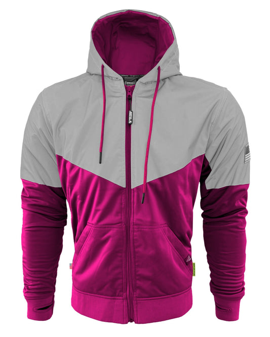 TEEK - Mens Ultra Reflective Padded Hoodie Pink Eclipse JACKET TEEK BR