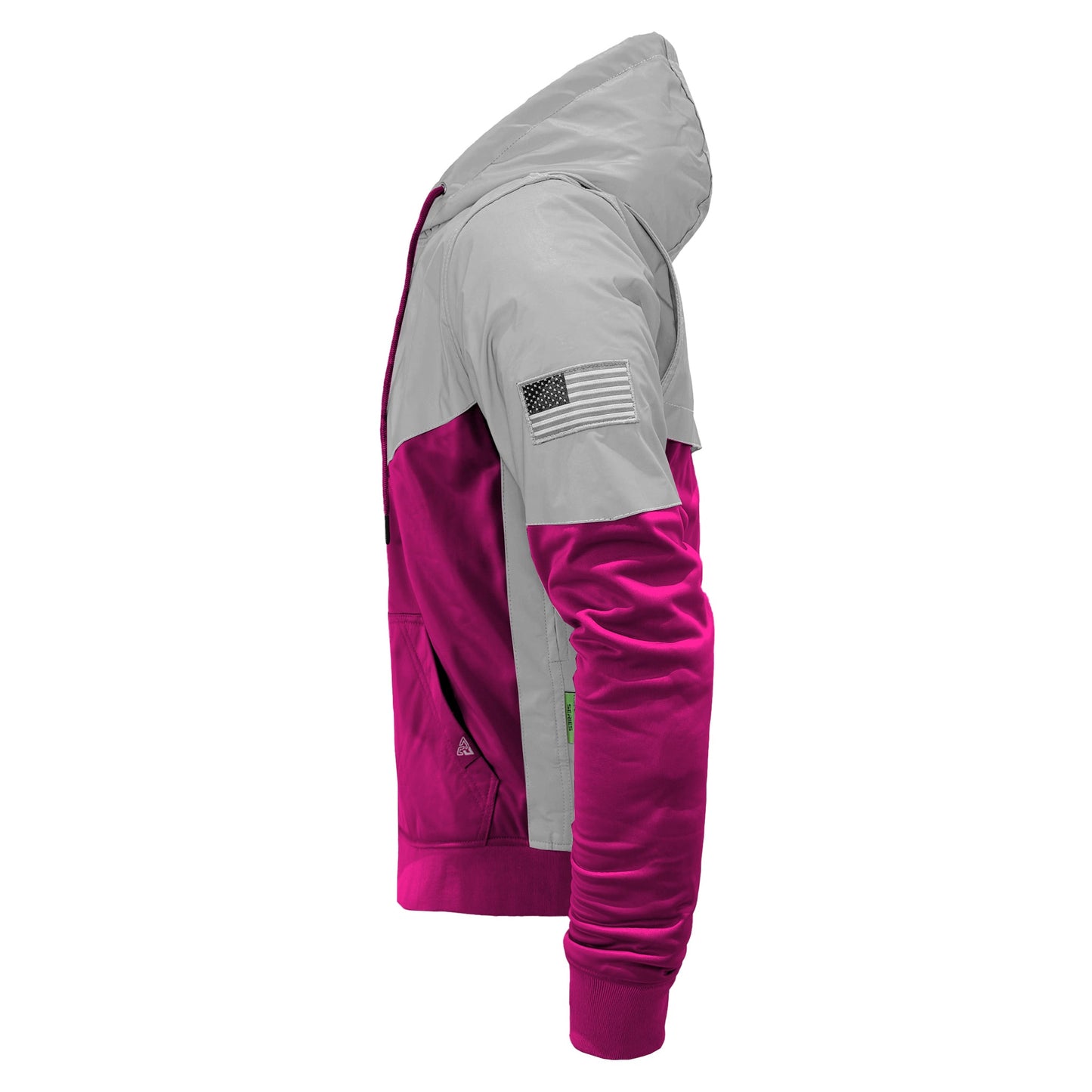 TEEK - Mens Ultra Reflective Padded Hoodie Pink Eclipse JACKET TEEK BR