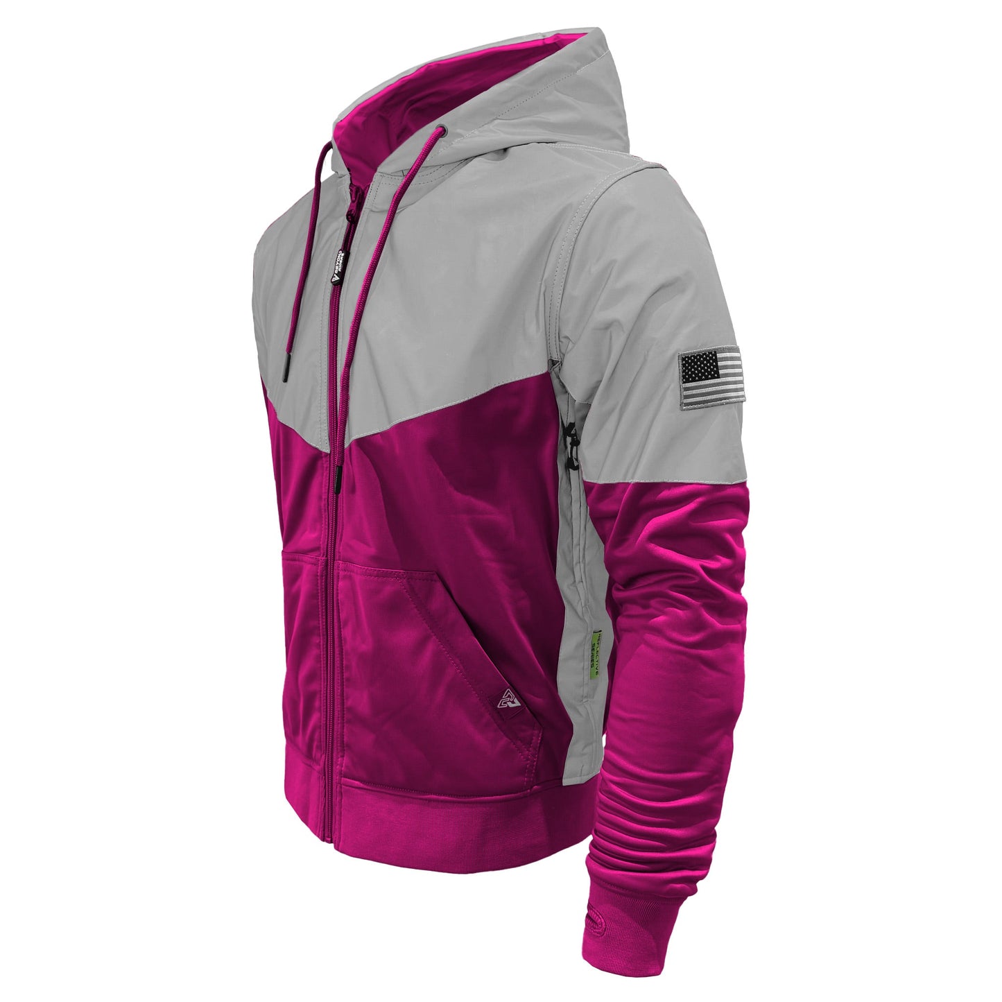TEEK - Mens Ultra Reflective Padded Hoodie Pink Eclipse JACKET TEEK BR