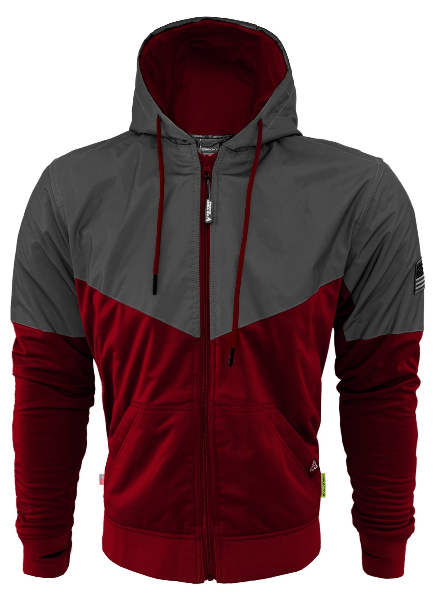 TEEK - Ultra Reflective Padded Hoodie Red Maroon Nebula JACKET TEEK BR