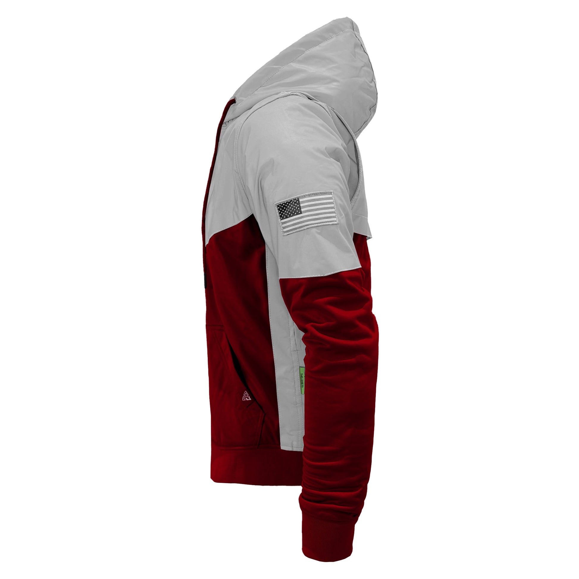 TEEK - Mens Ultra Reflective Padded Hoodie Red Maroon Eclipse JACKET TEEK BR