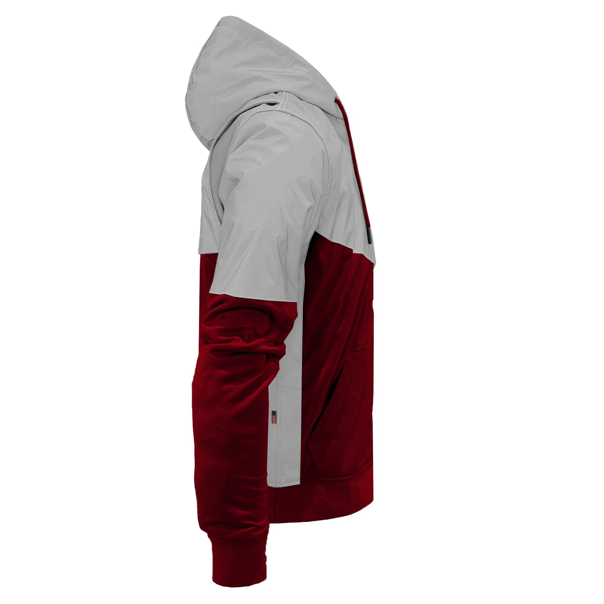 TEEK - Mens Ultra Reflective Padded Hoodie Red Maroon Eclipse JACKET TEEK BR