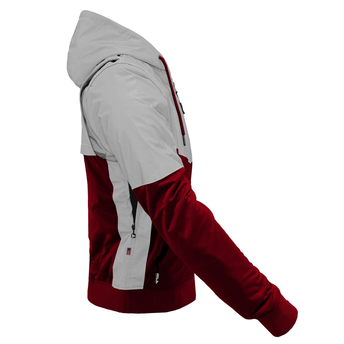TEEK - Mens Ultra Reflective Padded Hoodie Red Maroon Eclipse JACKET TEEK BR