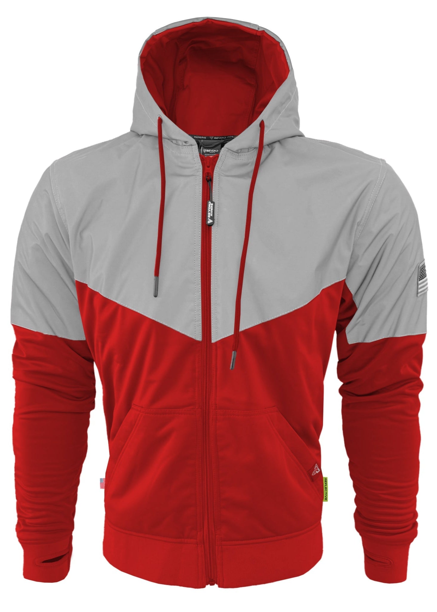 TEEK - Mens Ultra Reflective Padded Hoodie Red Eclipse JACKET TEEK BR