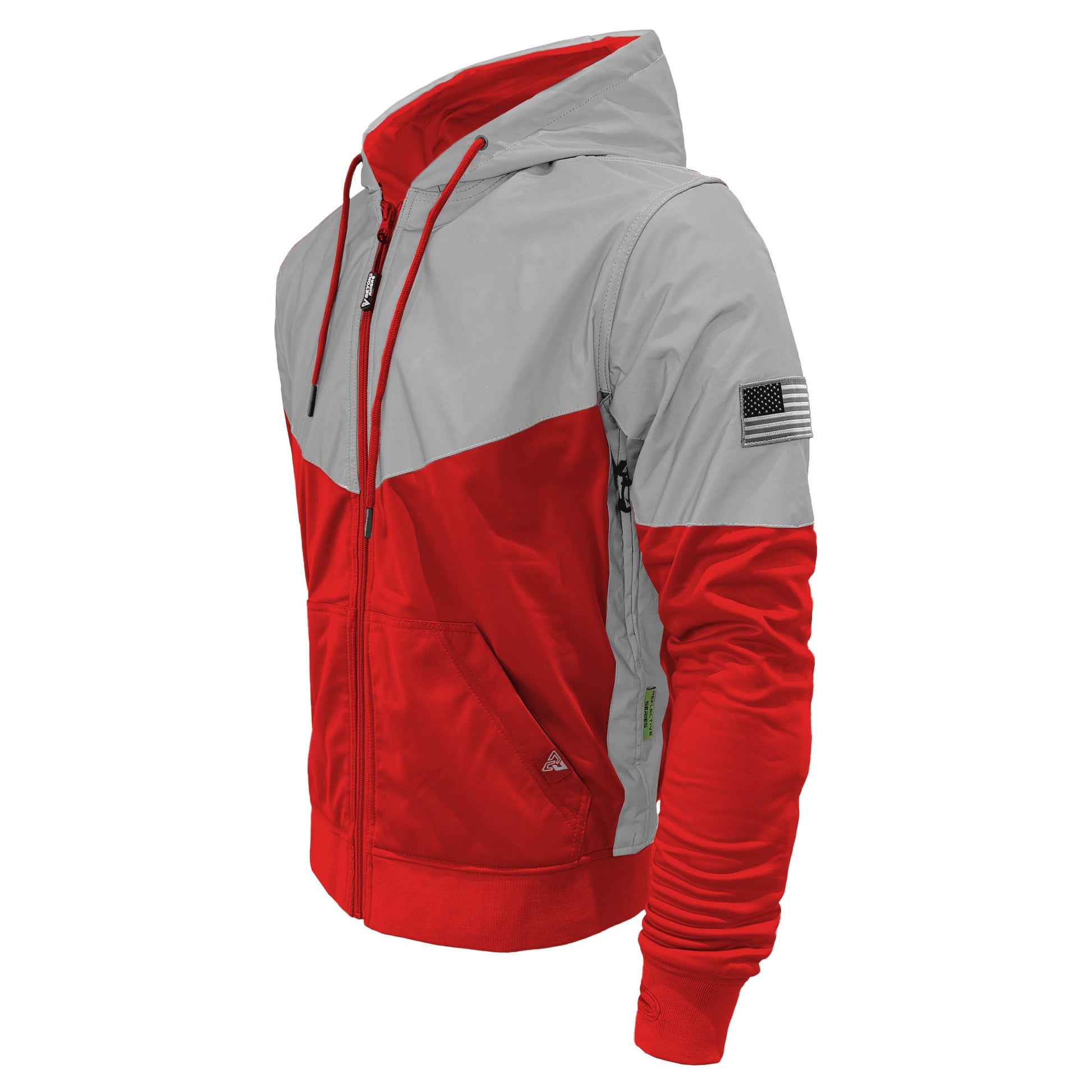 TEEK - Mens Ultra Reflective Padded Hoodie Red Eclipse JACKET TEEK BR