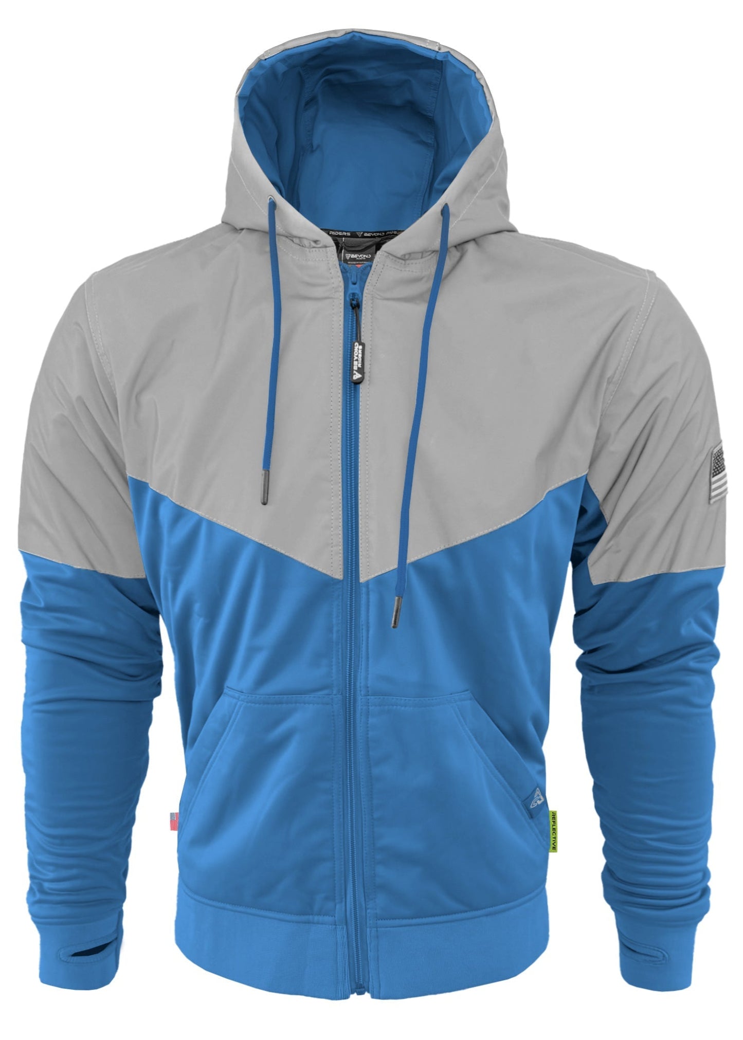 TEEK - Mens Ultra Reflective Padded Hoodie Sky Blue Eclipse JACKET TEEK BR
