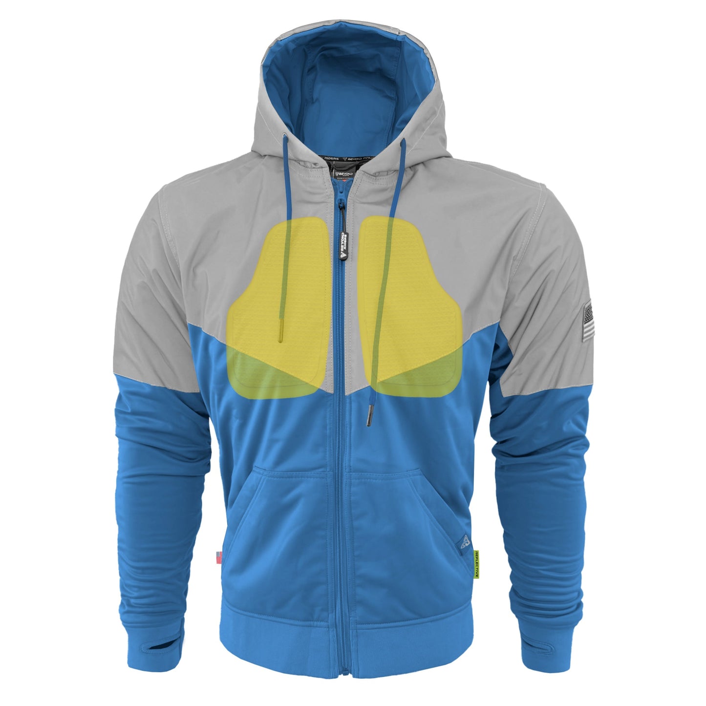 TEEK - Mens Ultra Reflective Padded Hoodie Sky Blue Eclipse JACKET TEEK BR Sky Blue Eclipse XXS