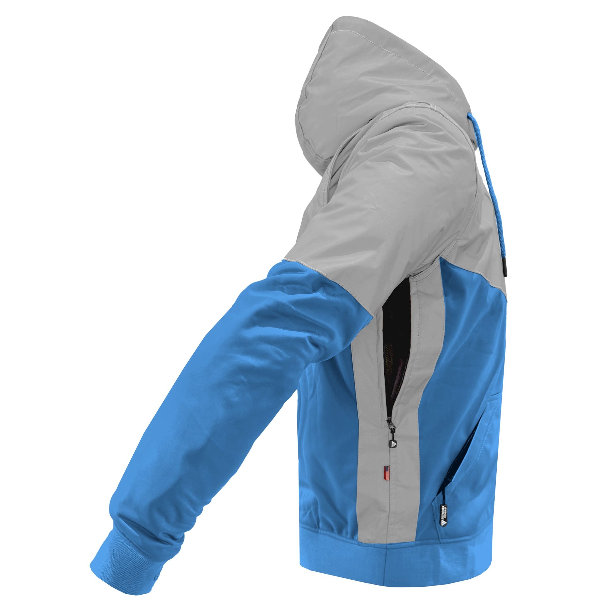 TEEK - Mens Ultra Reflective Padded Hoodie Sky Blue Eclipse JACKET TEEK BR