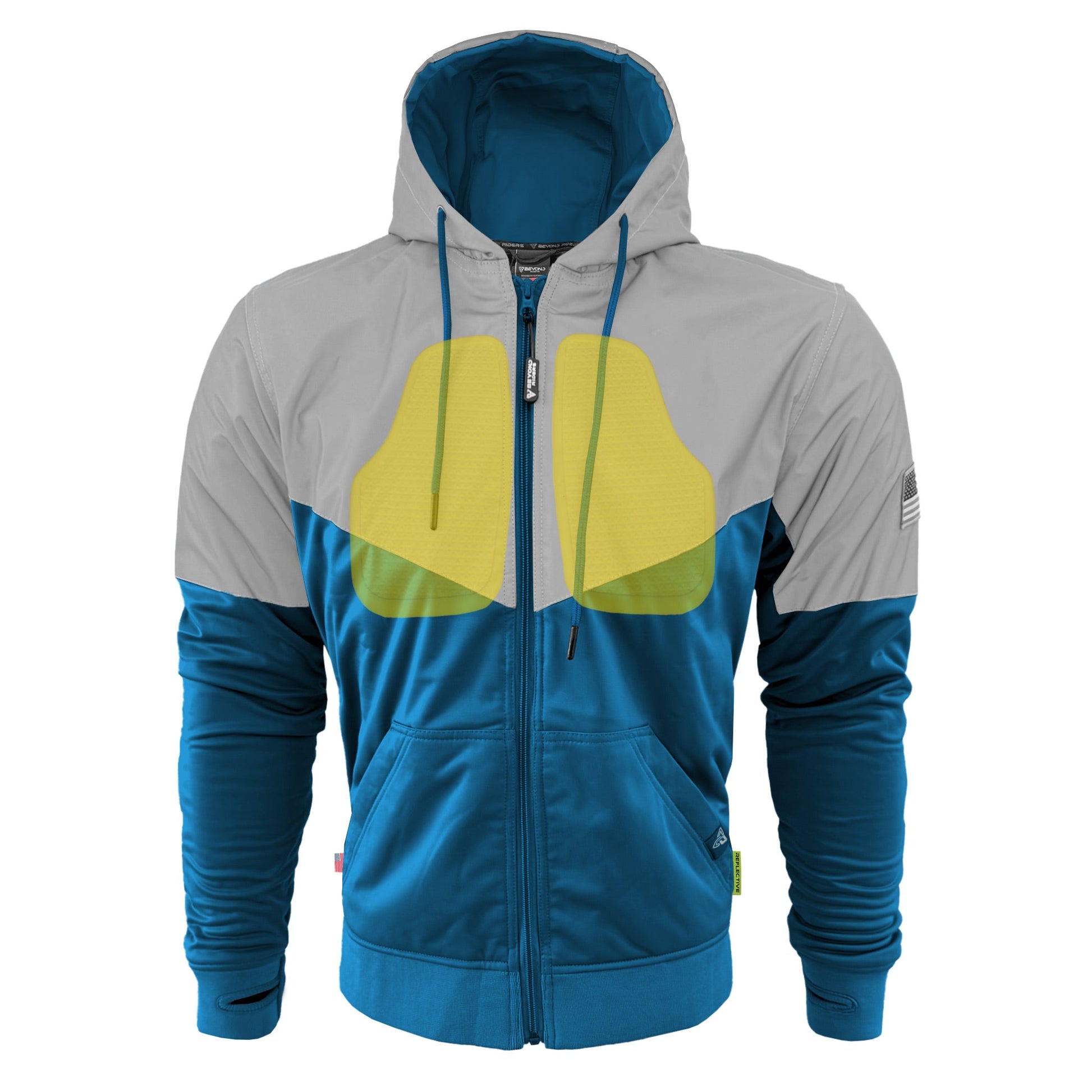 TEEK - Mens Ultra Reflective Padded Hoodie Teal Eclipse JACKET TEEK BR